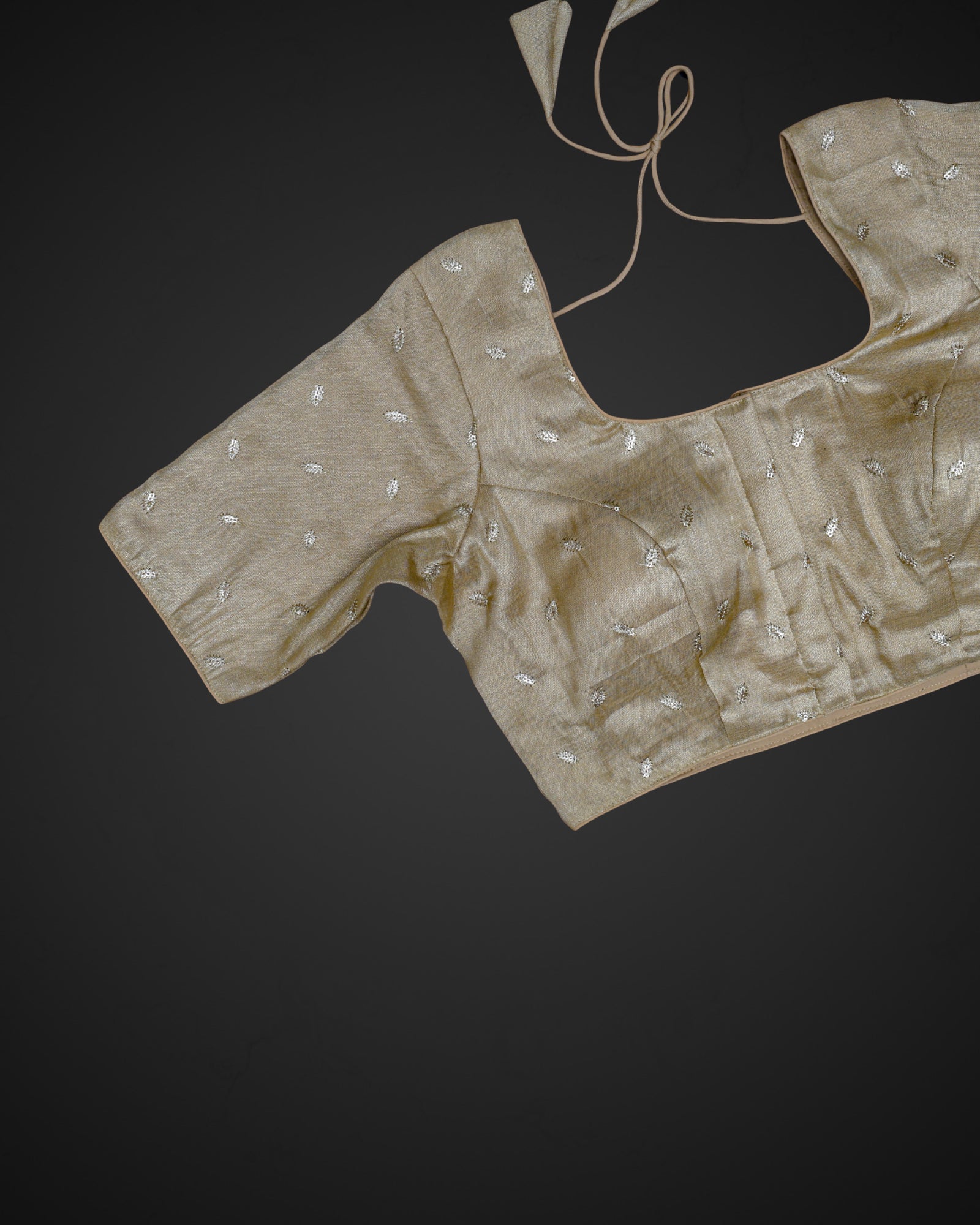 Tissue Deep Back Readymade Blouse