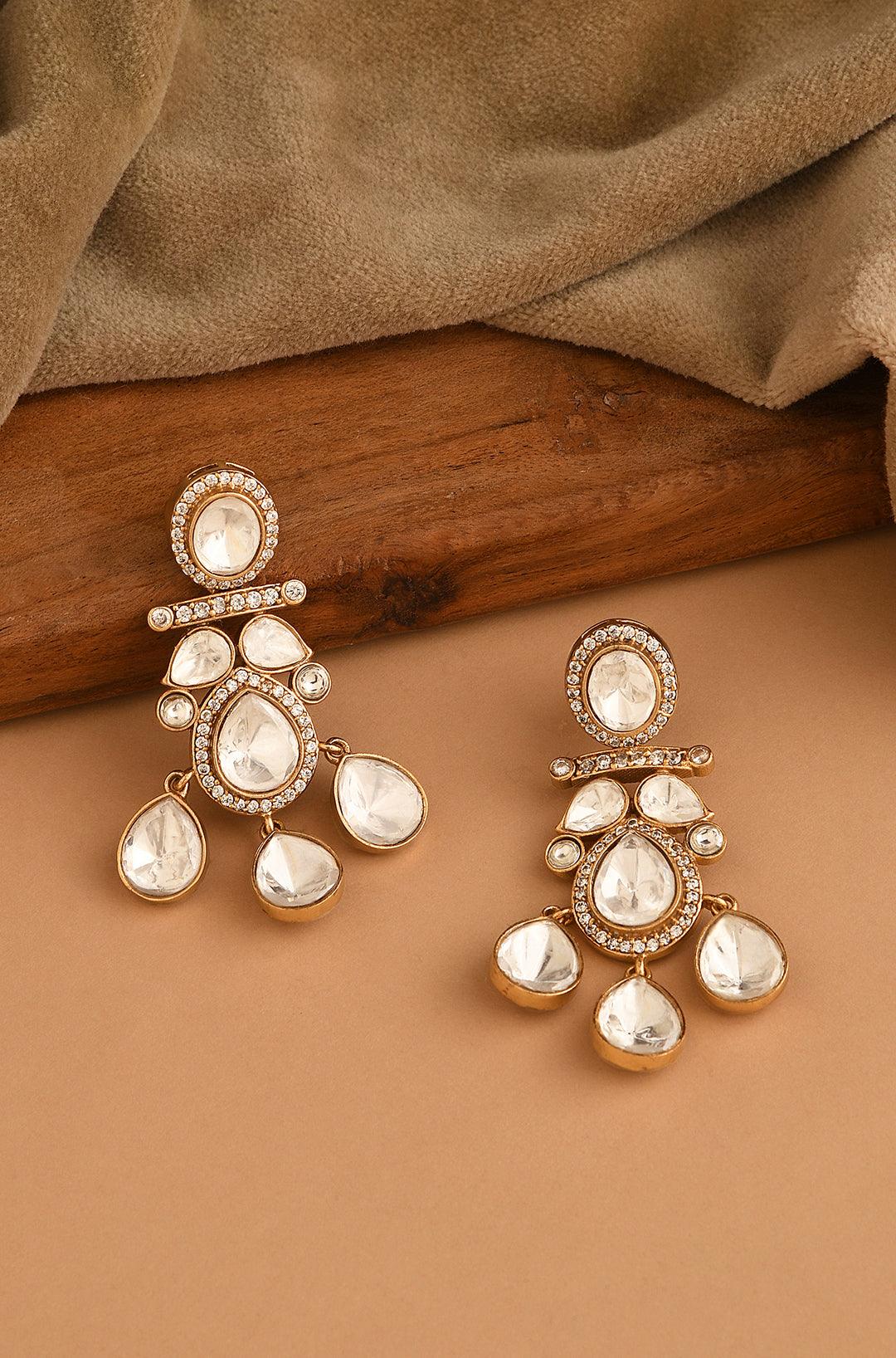 Regal Radiance Polki Danglers - Dyulokha
