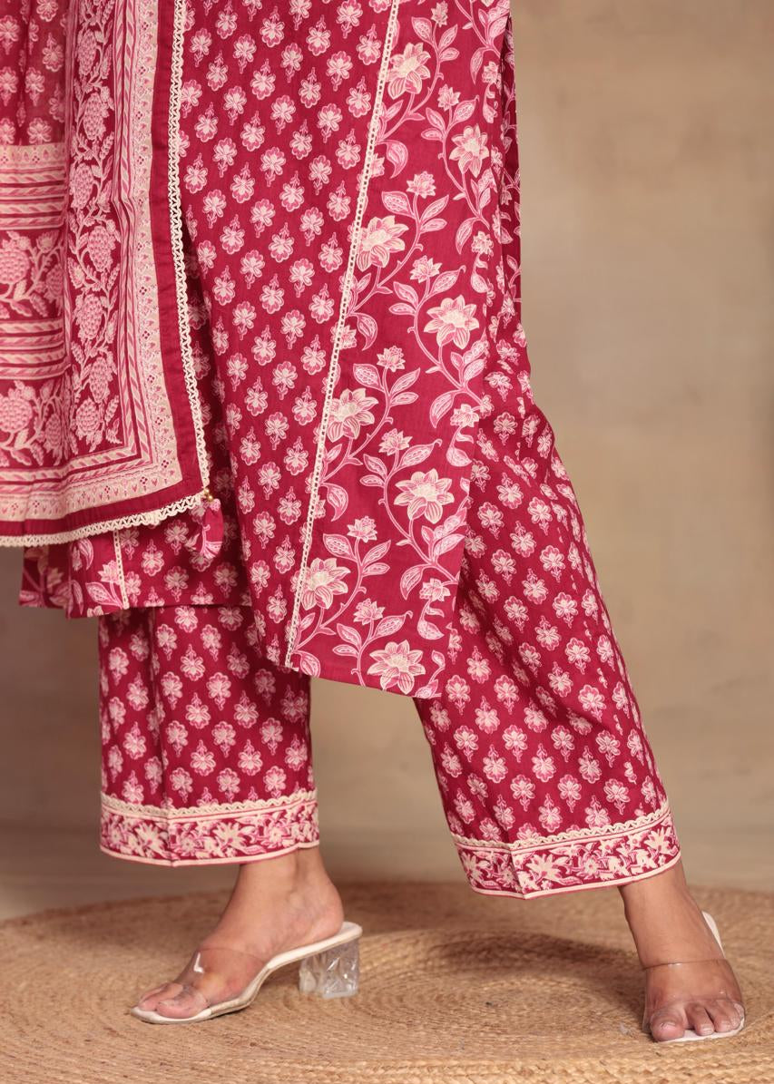 Embroidered Cotton Kurta Set