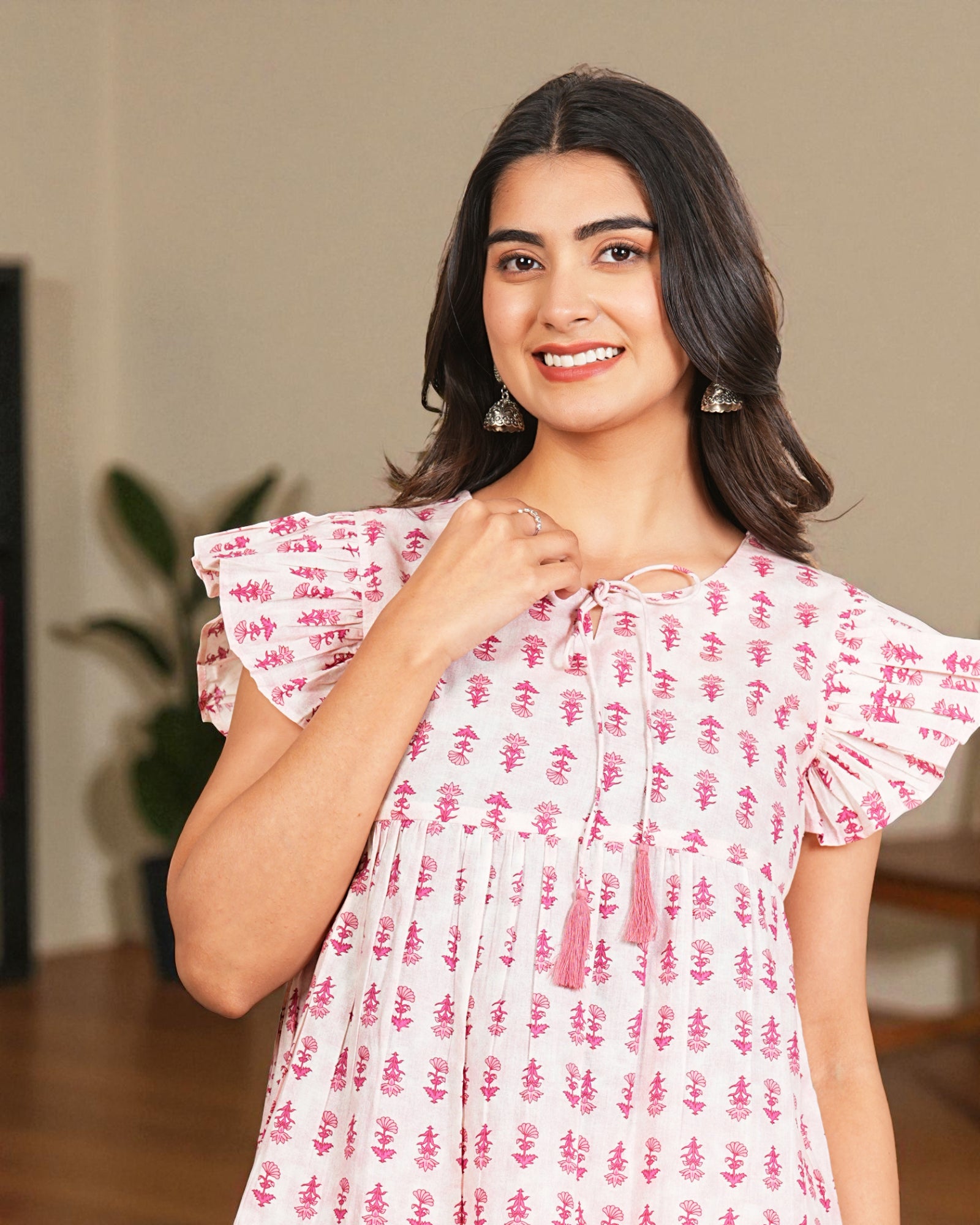 Floral Printed Cotton Kurta Set