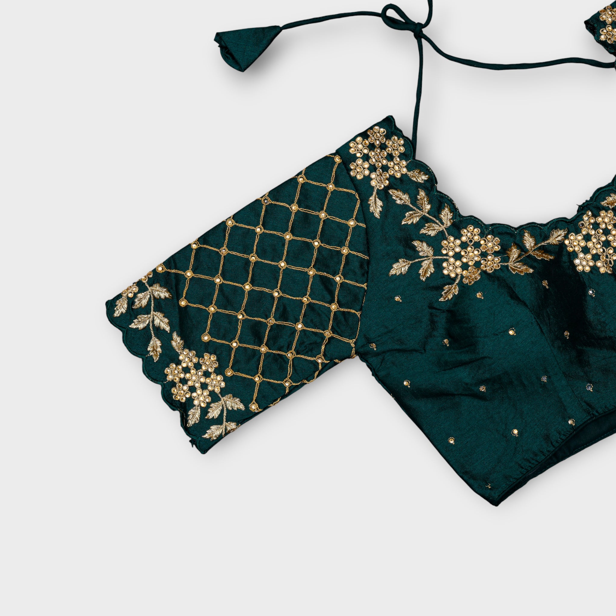Milan Silk Jewel Neck Readymade Blouse