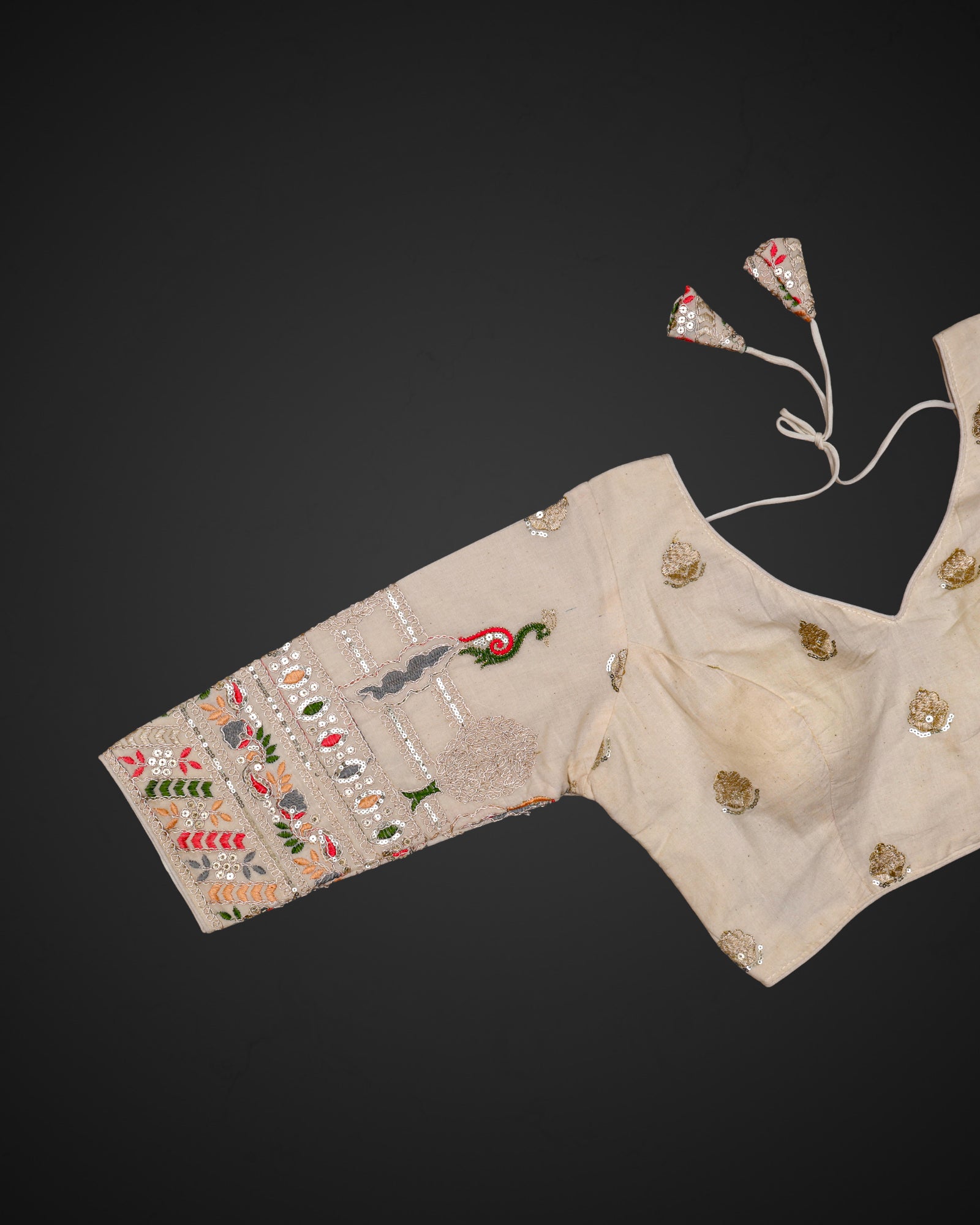 Cotton V Neck Readymade Blouse