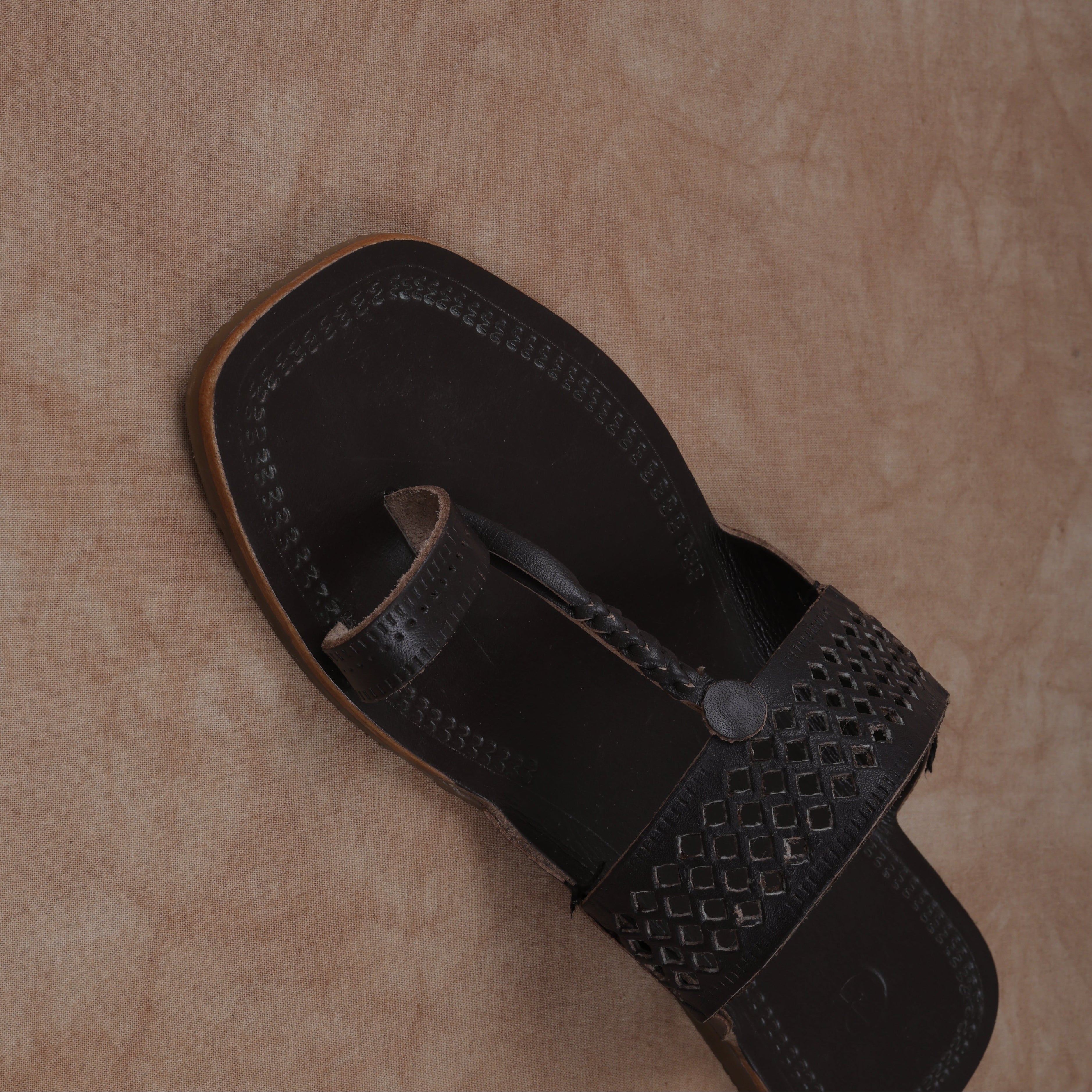 Dark Brown Open Toe Kolhapuri Sandals