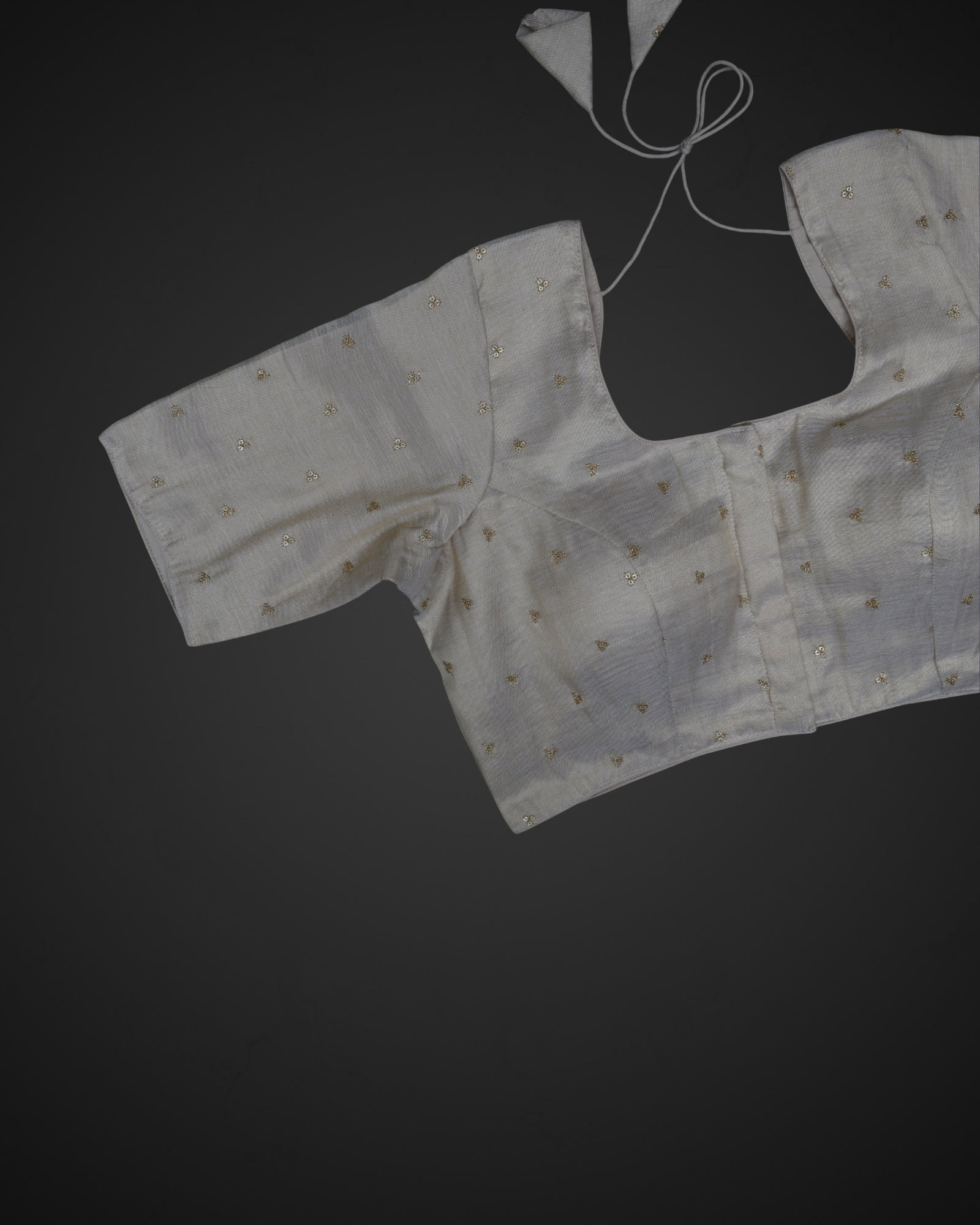U Neck Cotton Fitted Half Sleeve Blouse