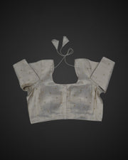 U Neck Cotton Fitted Half Sleeve Blouse