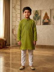 Boys Embroidered Kurta Pajama Set