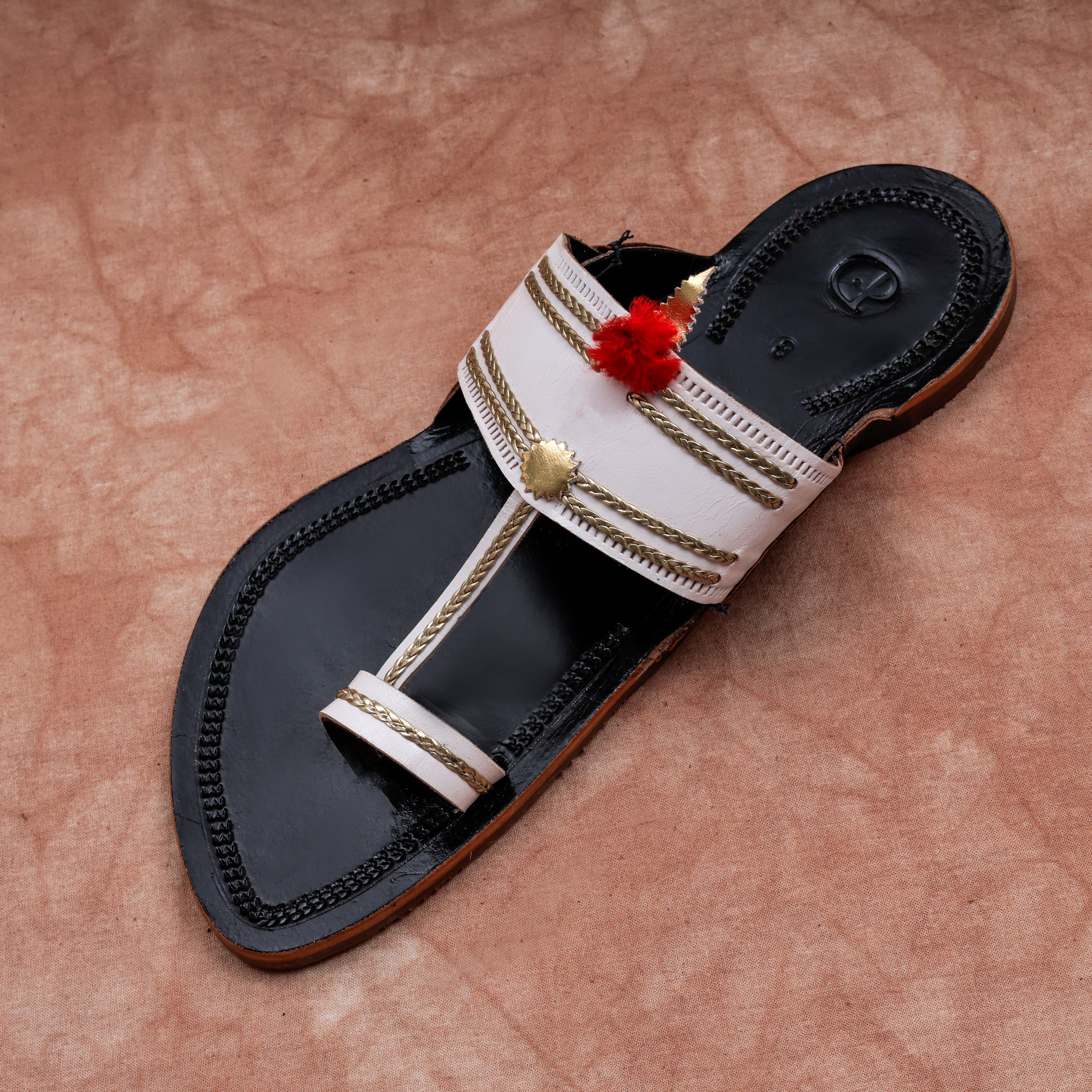 Black Artisan Crafted Leather Kolhapuri