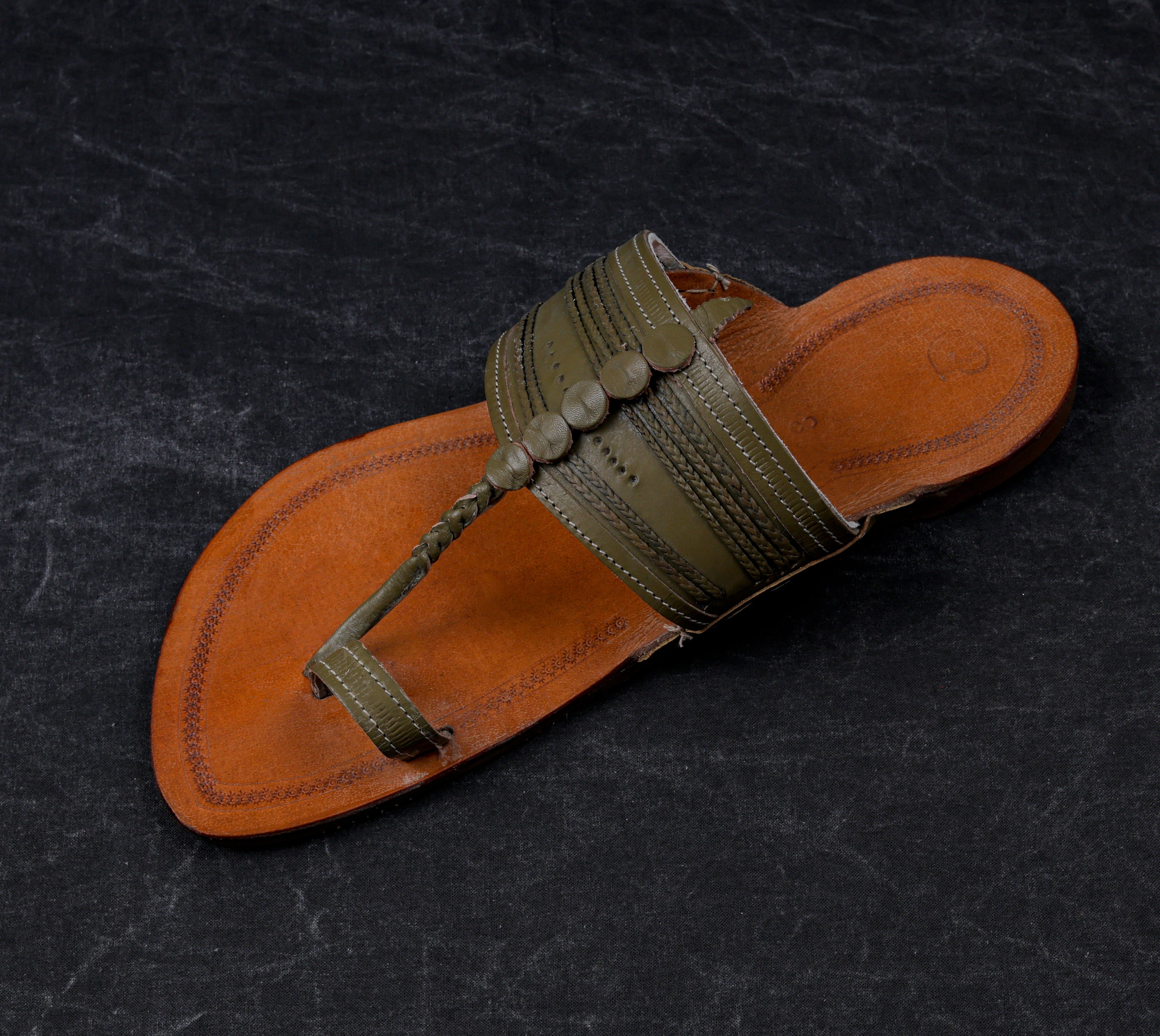 Light Brown Artisan Leather Kolhapuri Sandals