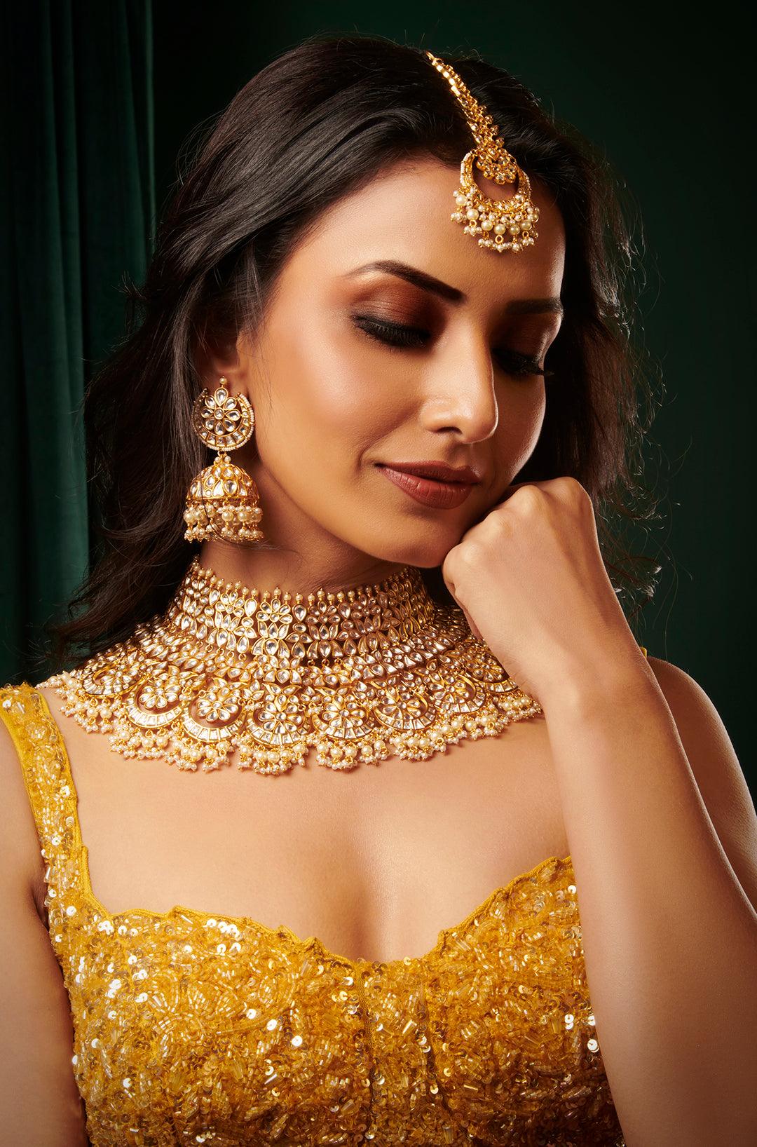 Ethereal Bridal Kundan Pearls Ensemble - Dyulokha