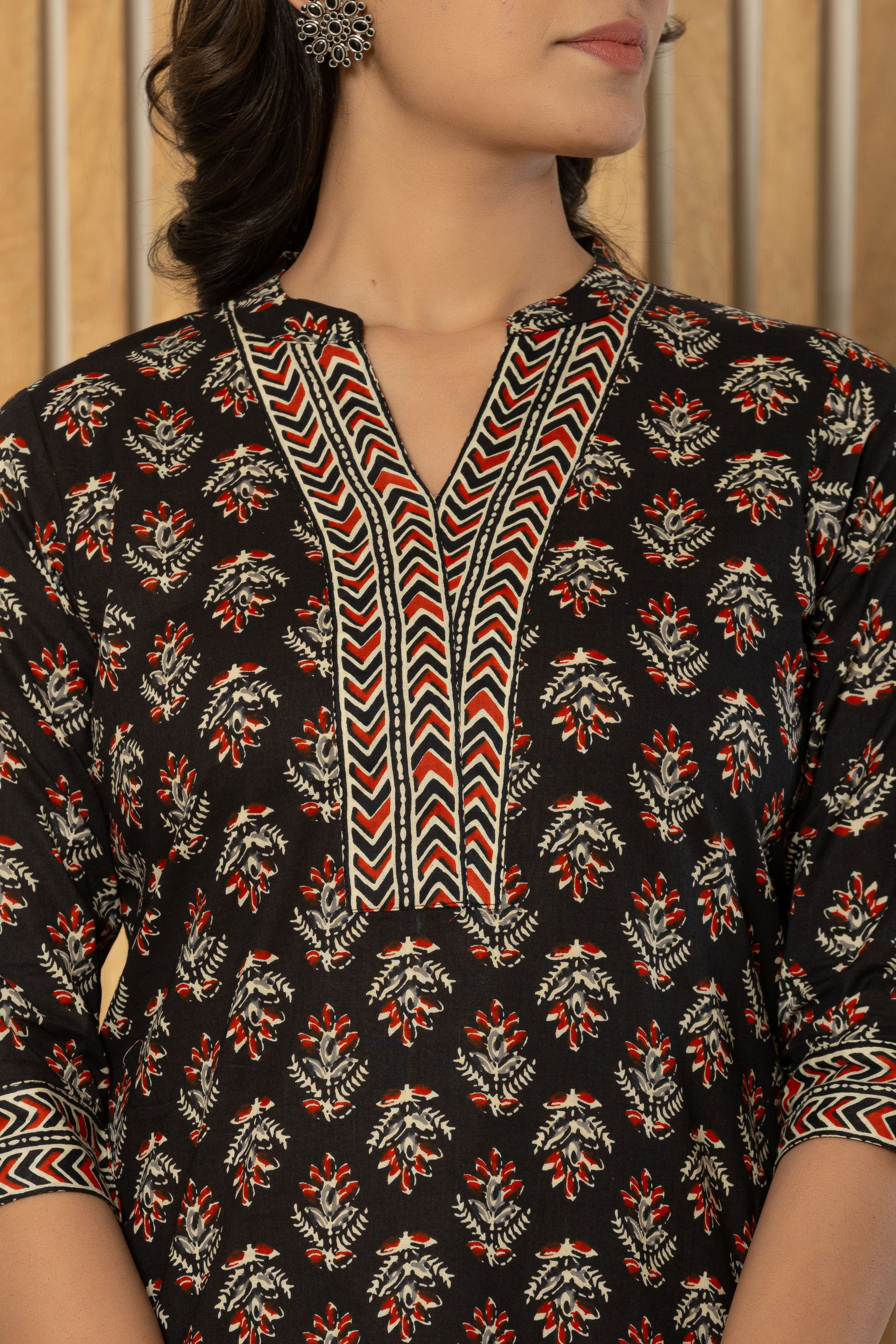 Floral Cotton Embroidered Kurta