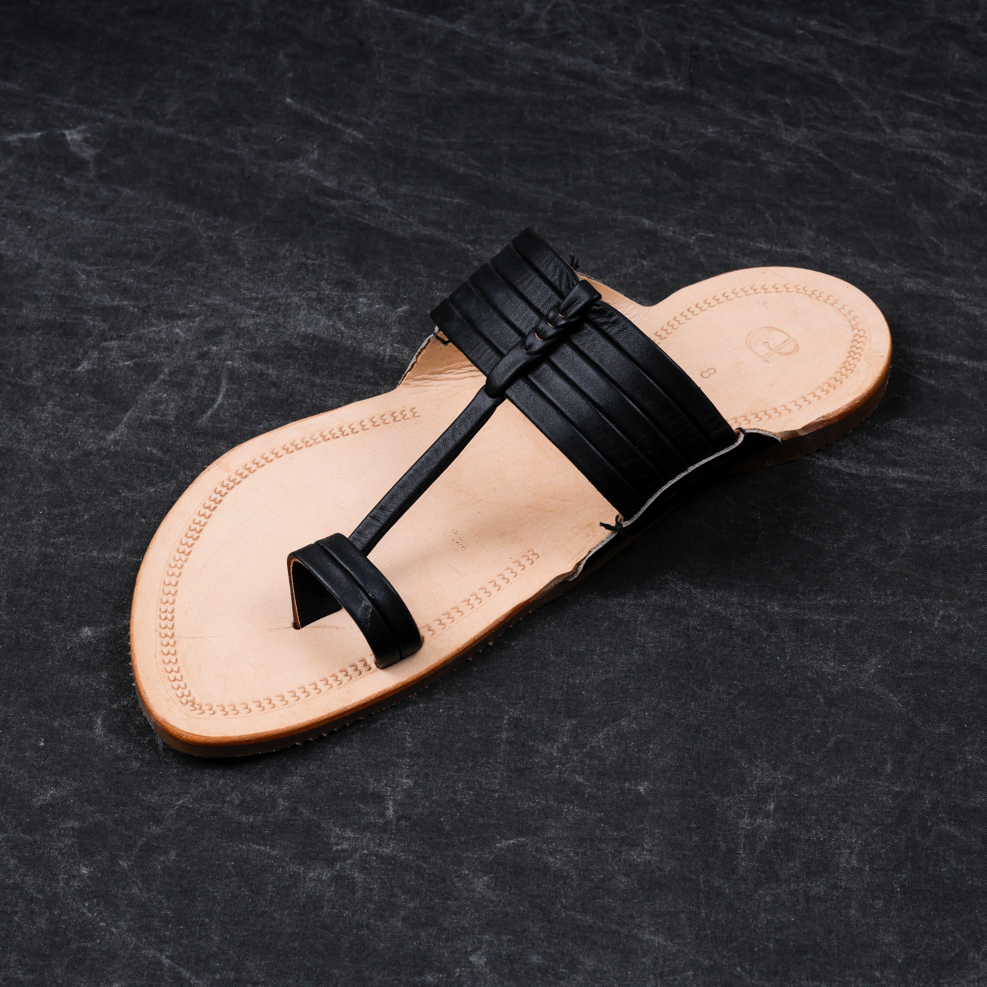 Cream Patent Leather Kolhapuri Sandals