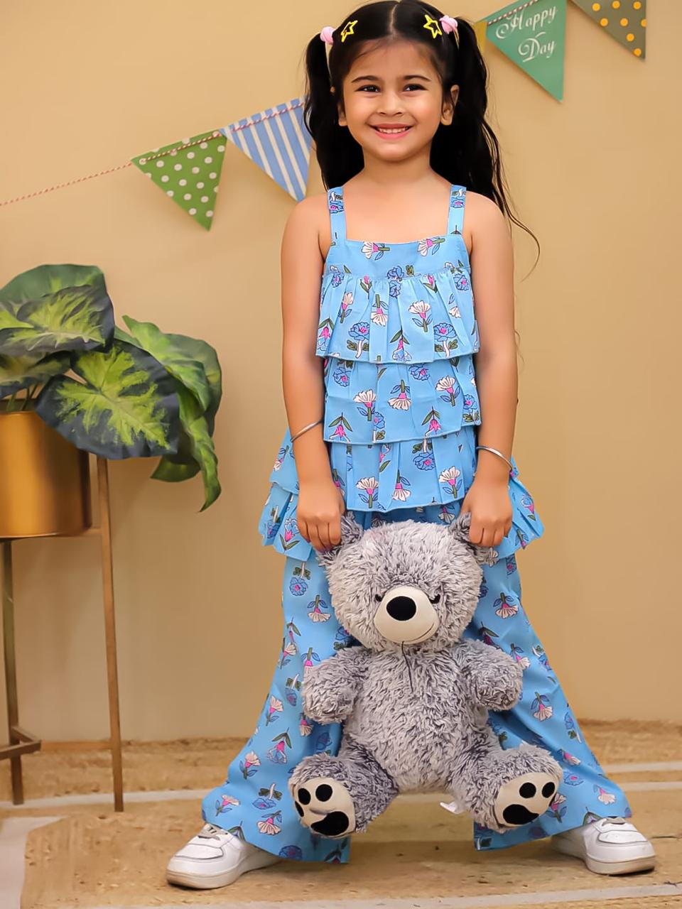 Printed Floral Ruffled Dress
