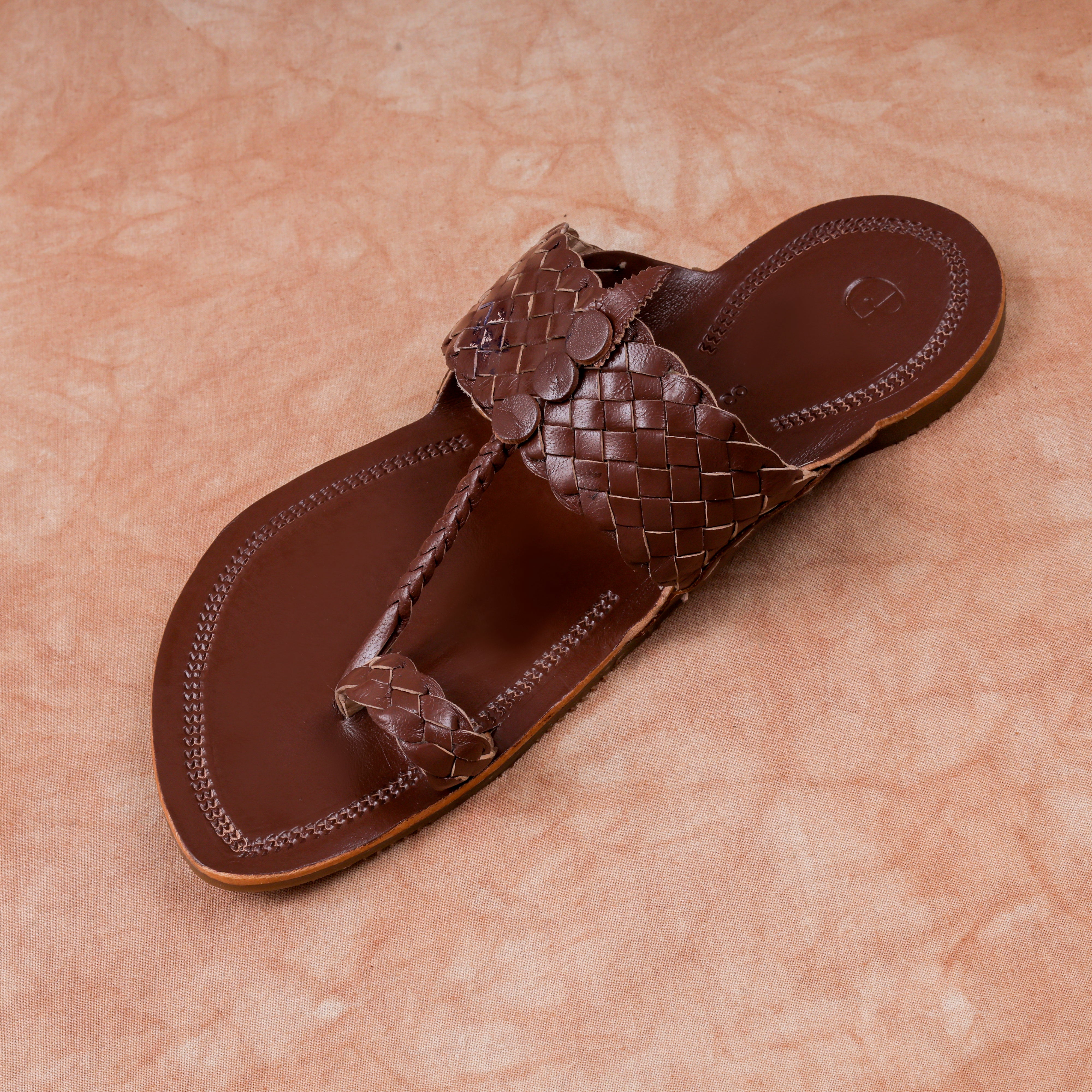 Patent Brown Leather Kolhapuri Sandals