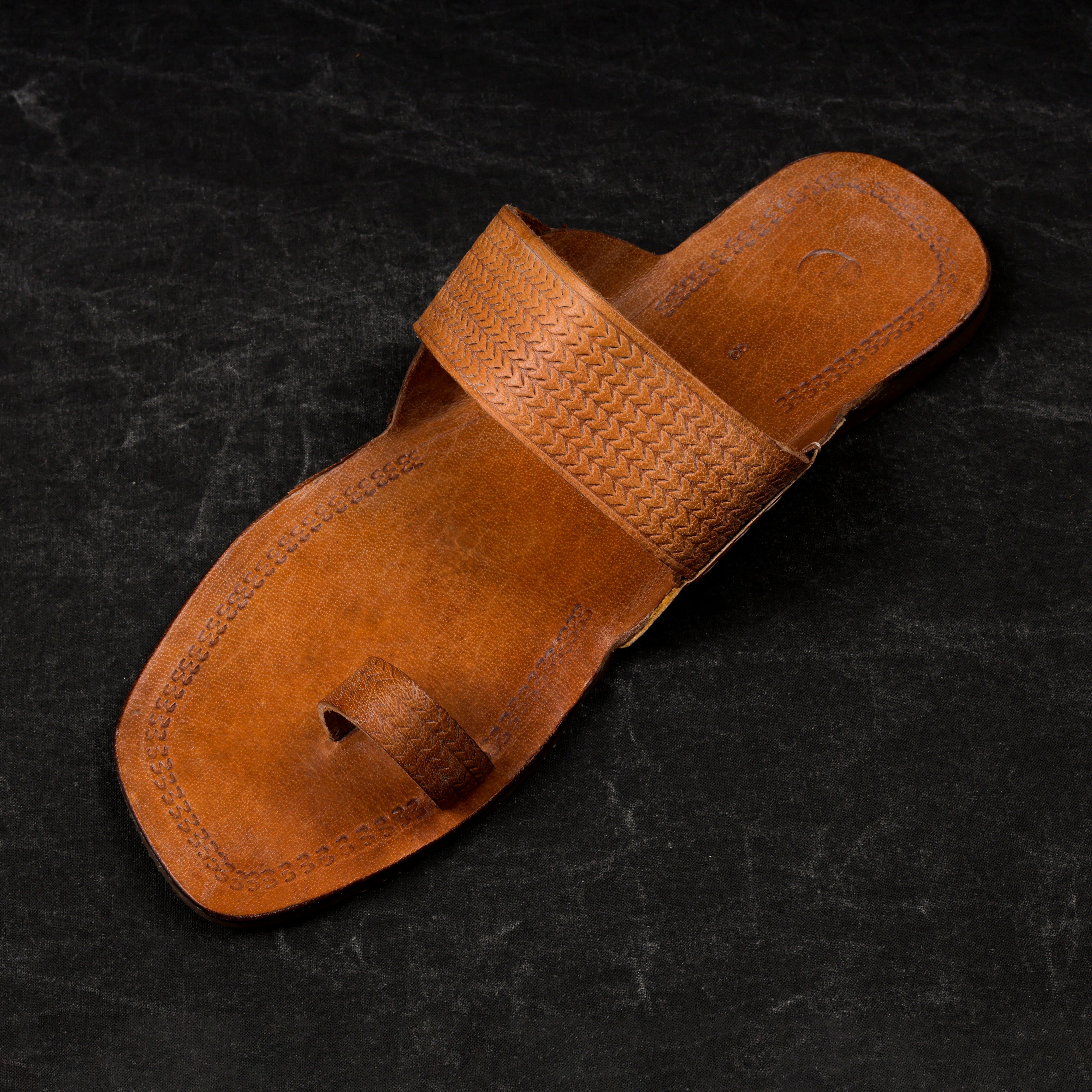 Light Brown Leather Kolhapuri Sandals