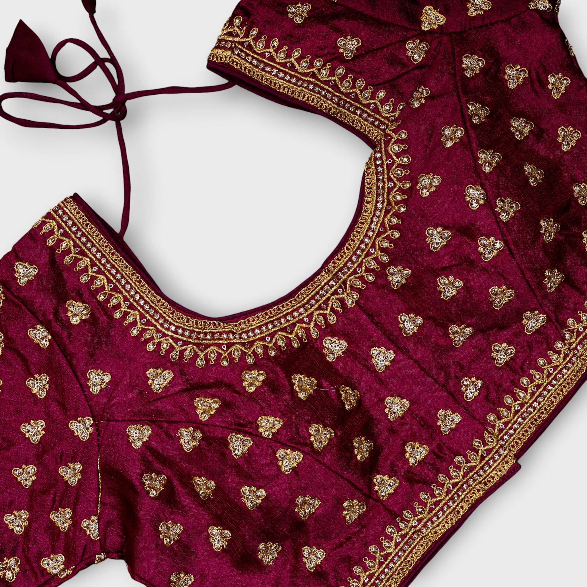 Phantom Silk U Neck Deep Back Readymade Blouse