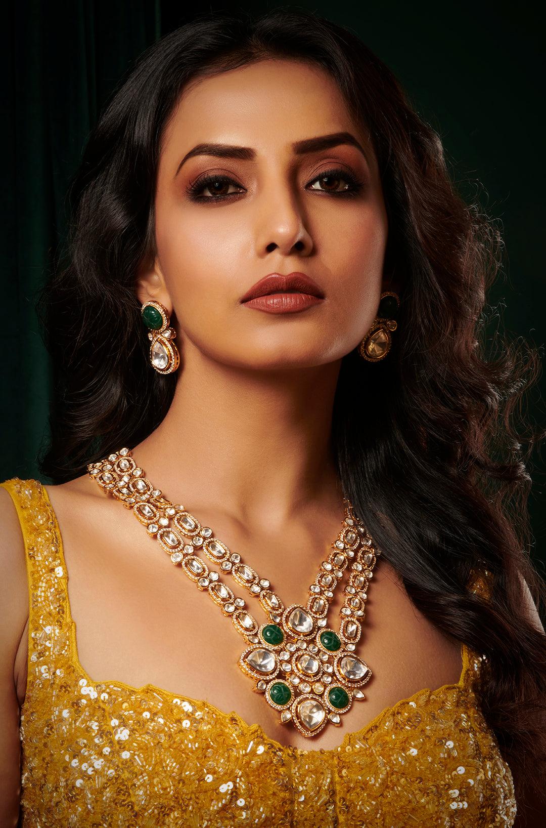 Radiant Kundan Layered Necklace Set - Dyulokha