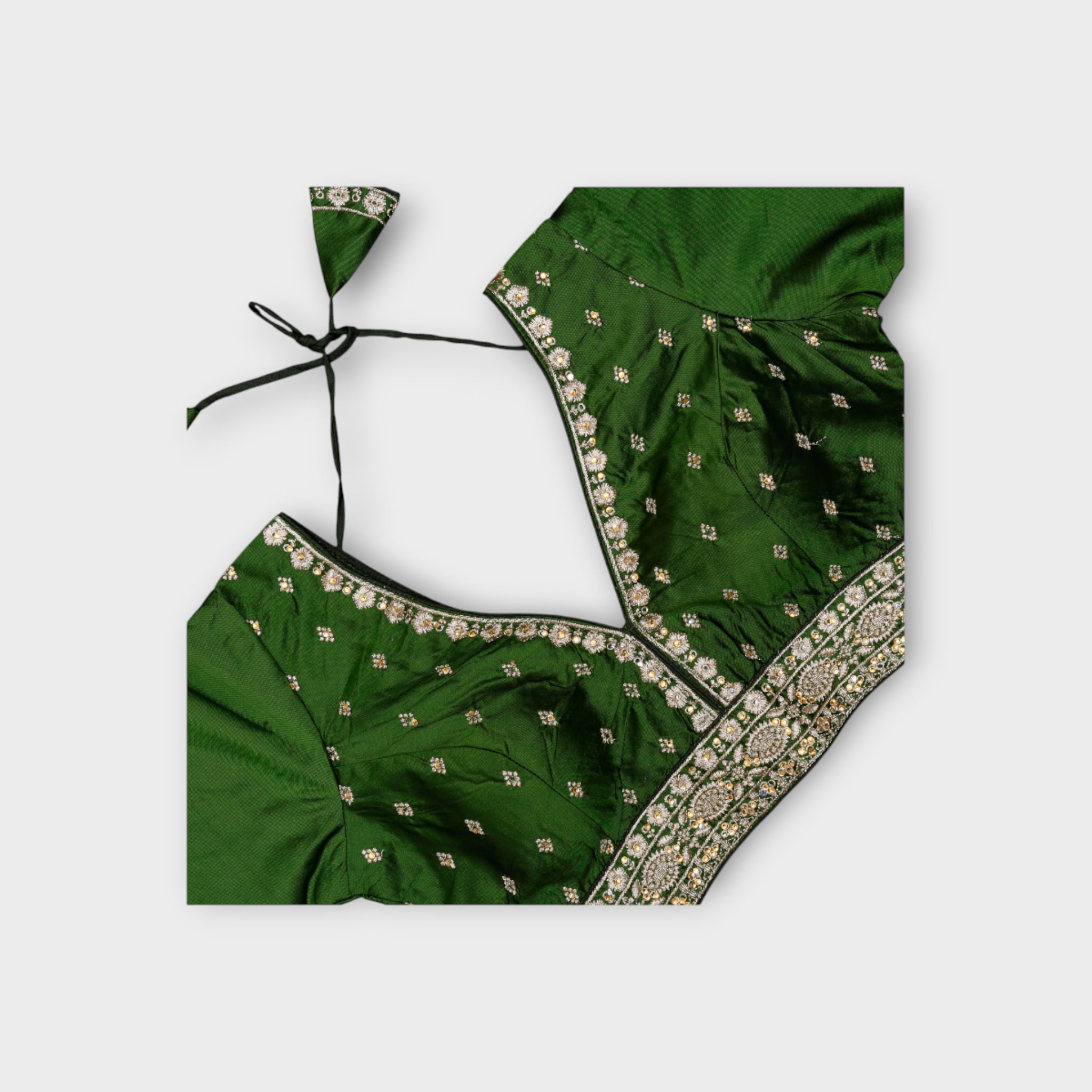 Silk V Neck Back Closure Readymade Blouse