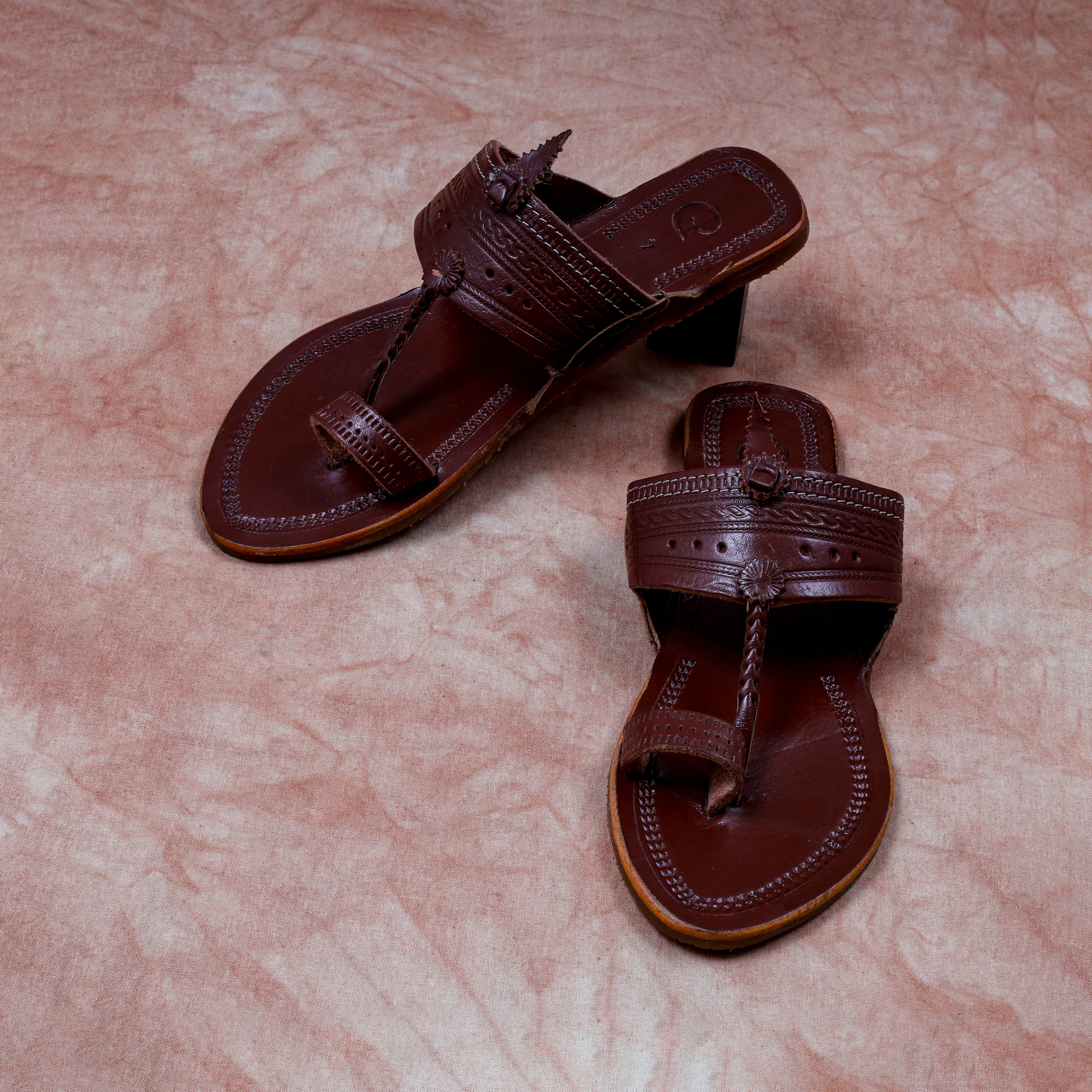Handcrafted Dark Brown Kolhapuri Sandals