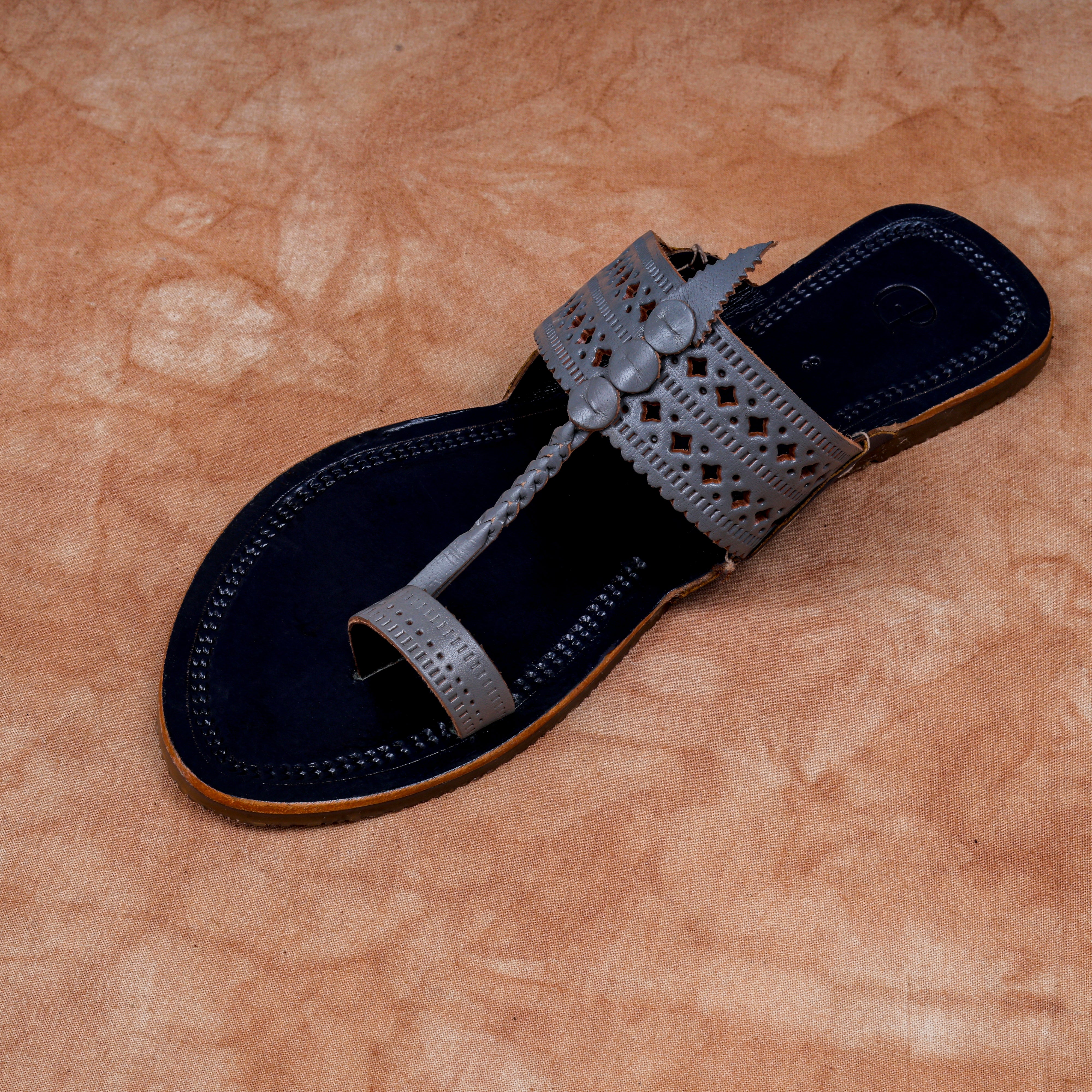 Black Leather Kolhapuri Sandals
