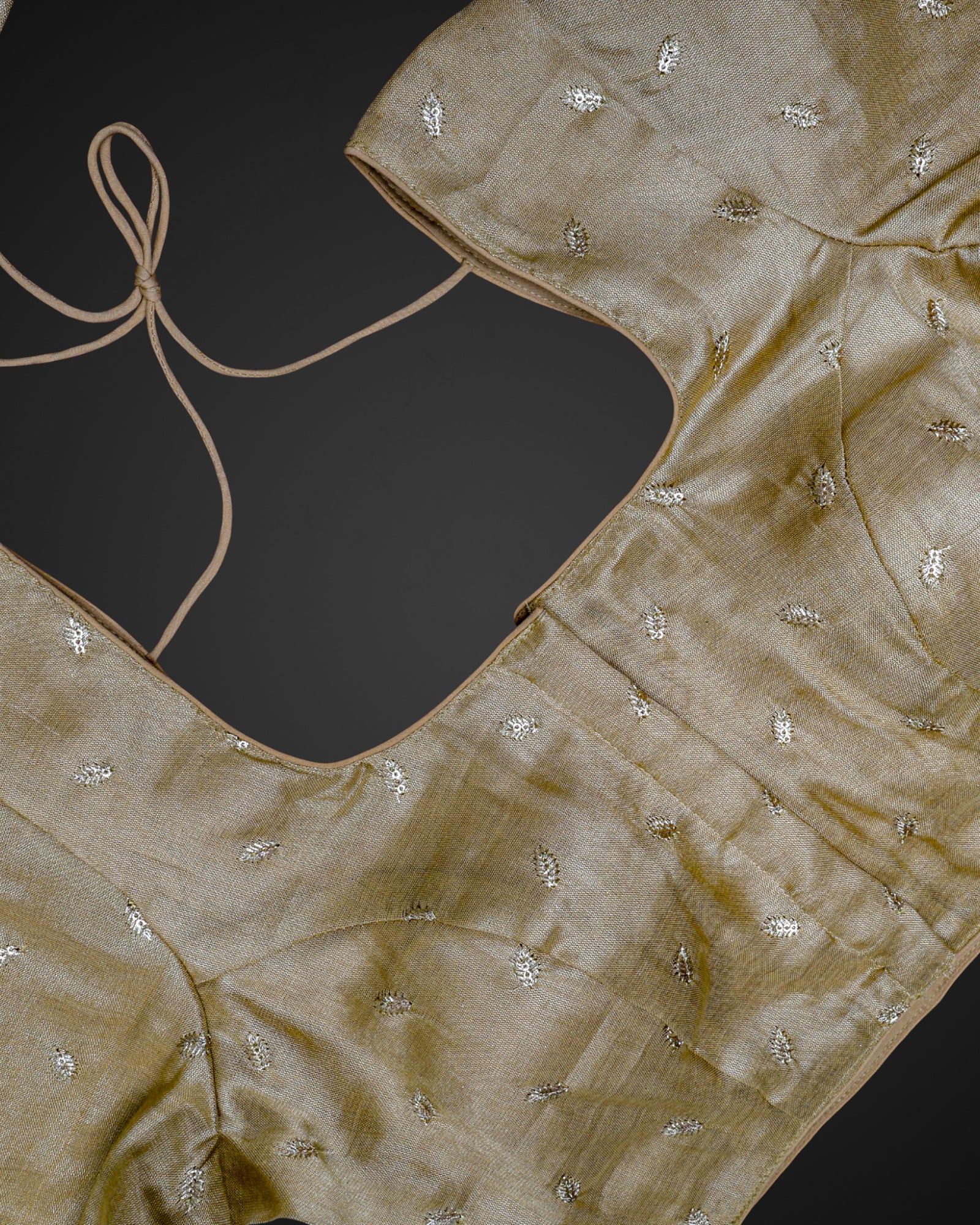 Tissue Deep Back Readymade Blouse