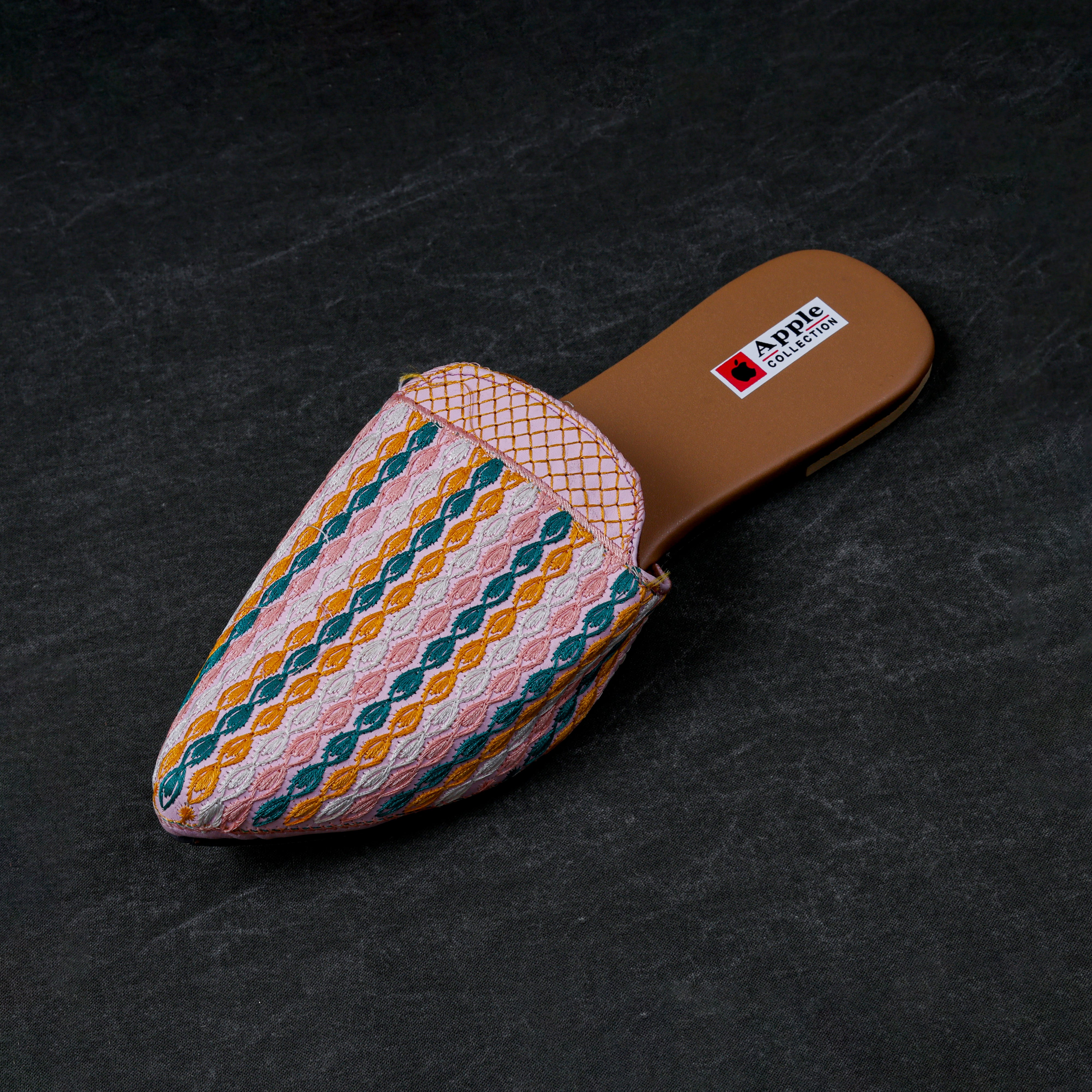 Multicolor Two Tone Ethnic Mules