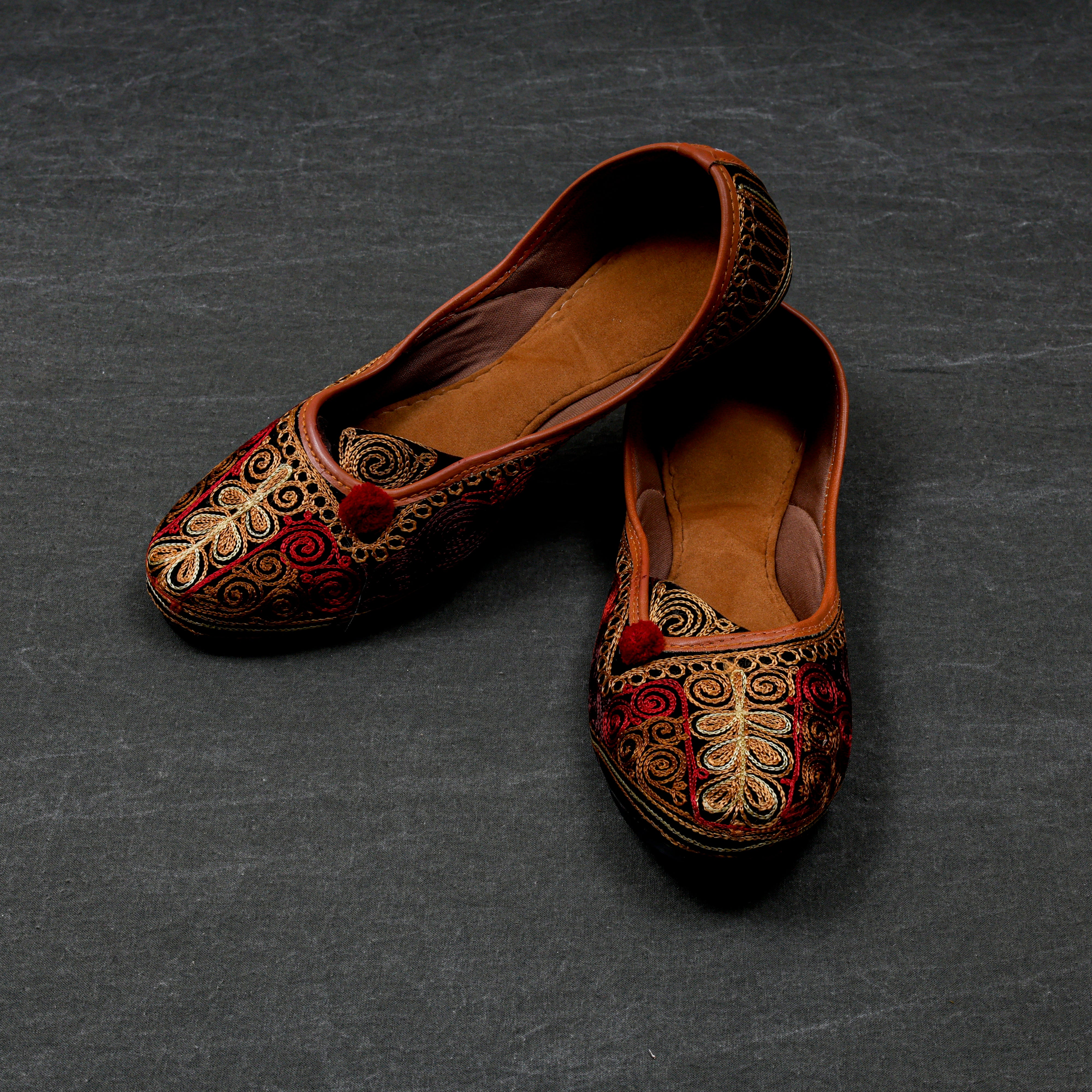 Black Canvas Handcrafted Ethnic Jutti