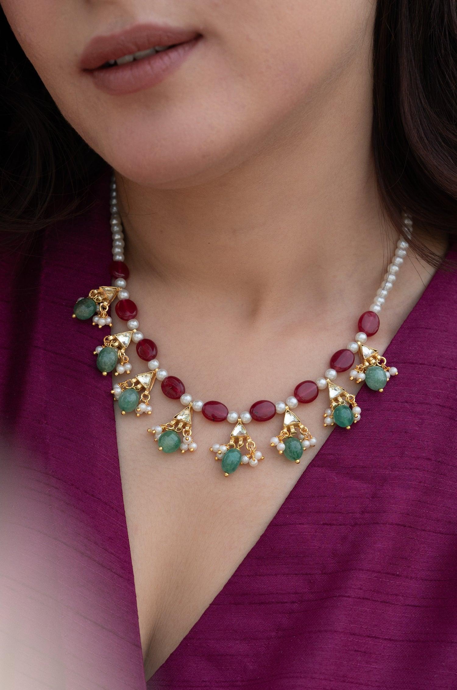 Multicolored Pearl Necklace - Dyulokha