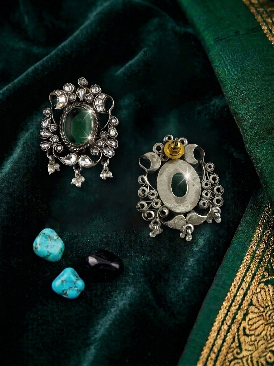 Halo Emerald Studs