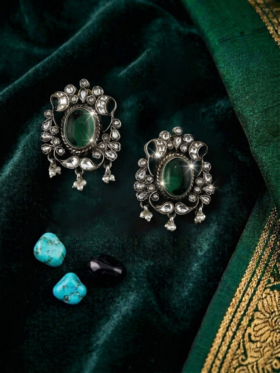 Halo Emerald Studs