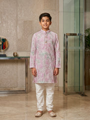 Blue Cotton Shibori Embroidered Kurta Pajama Set