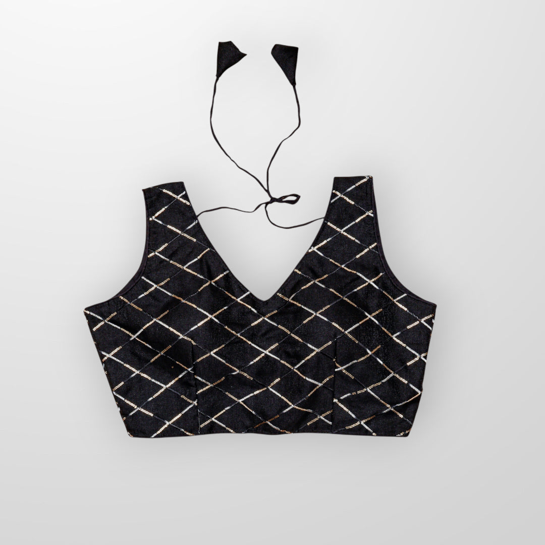 Silk Blouse with Intricate Sequin Work