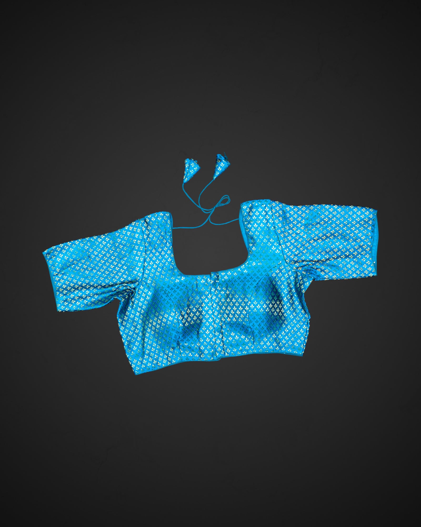 Silk Jacquard U Neck Back Design Readymade Blouse