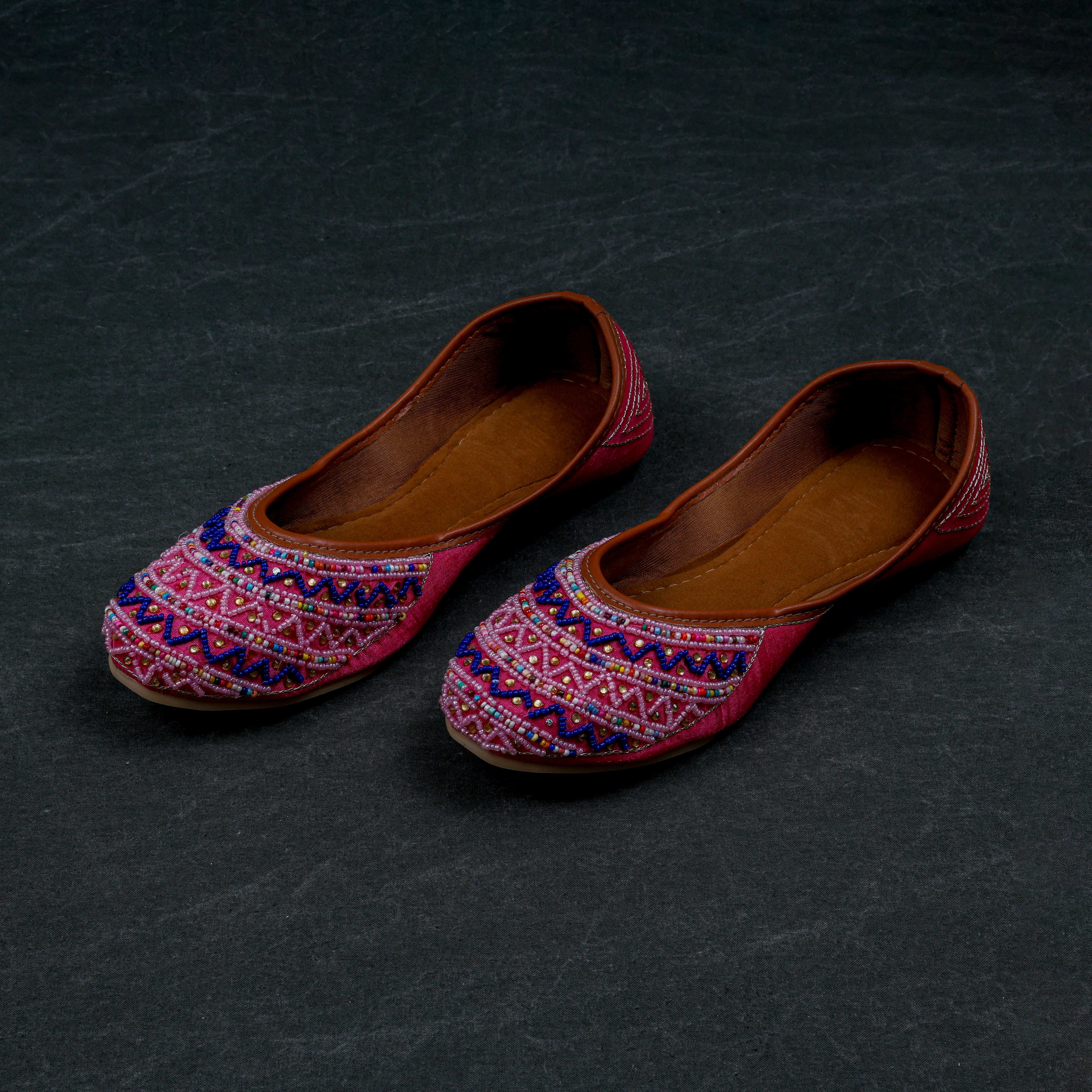 Pink Heritage Textured Handcrafted Jutti