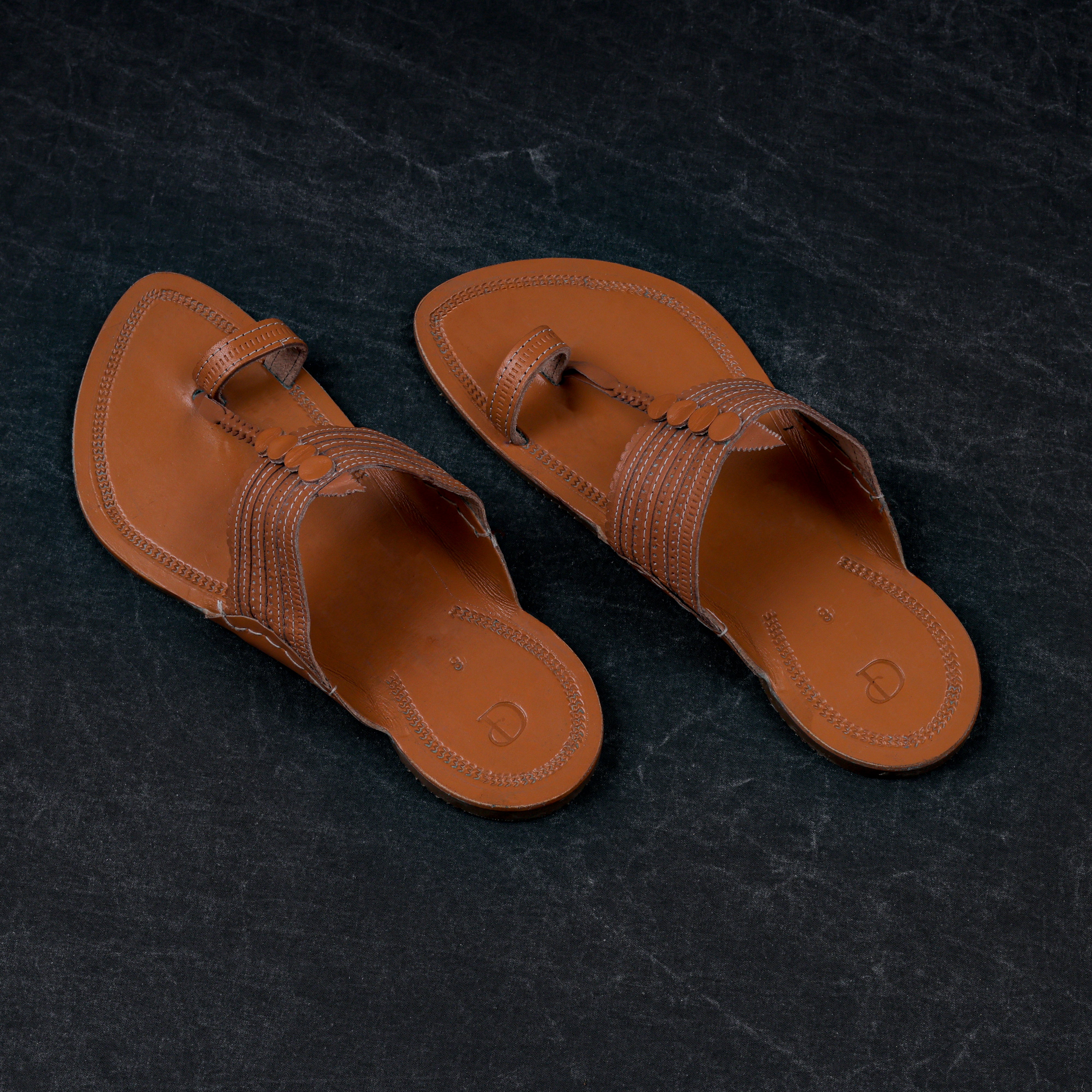 Tan Leather Kolhapuri Sandals