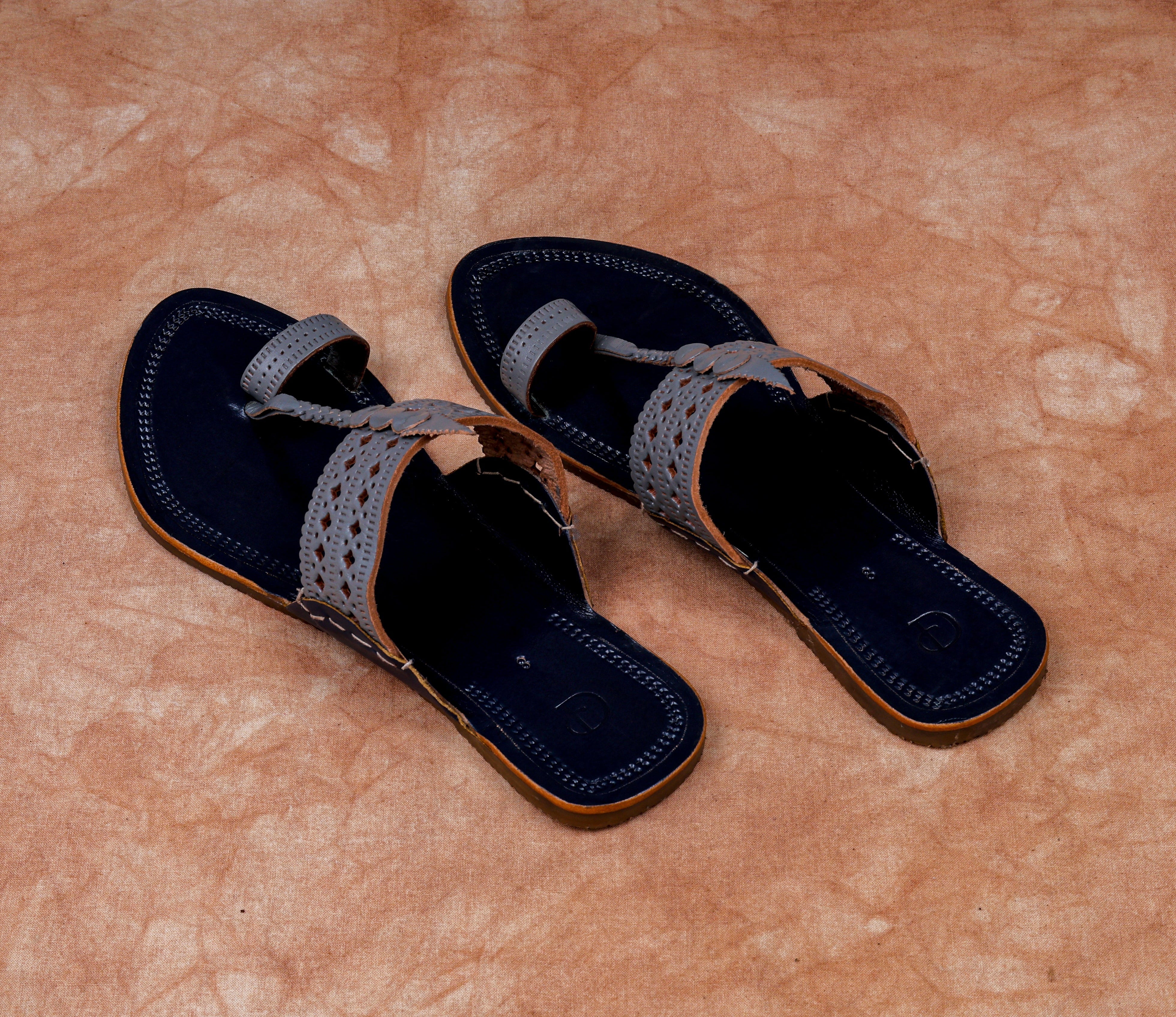 Black Leather Kolhapuri Sandals
