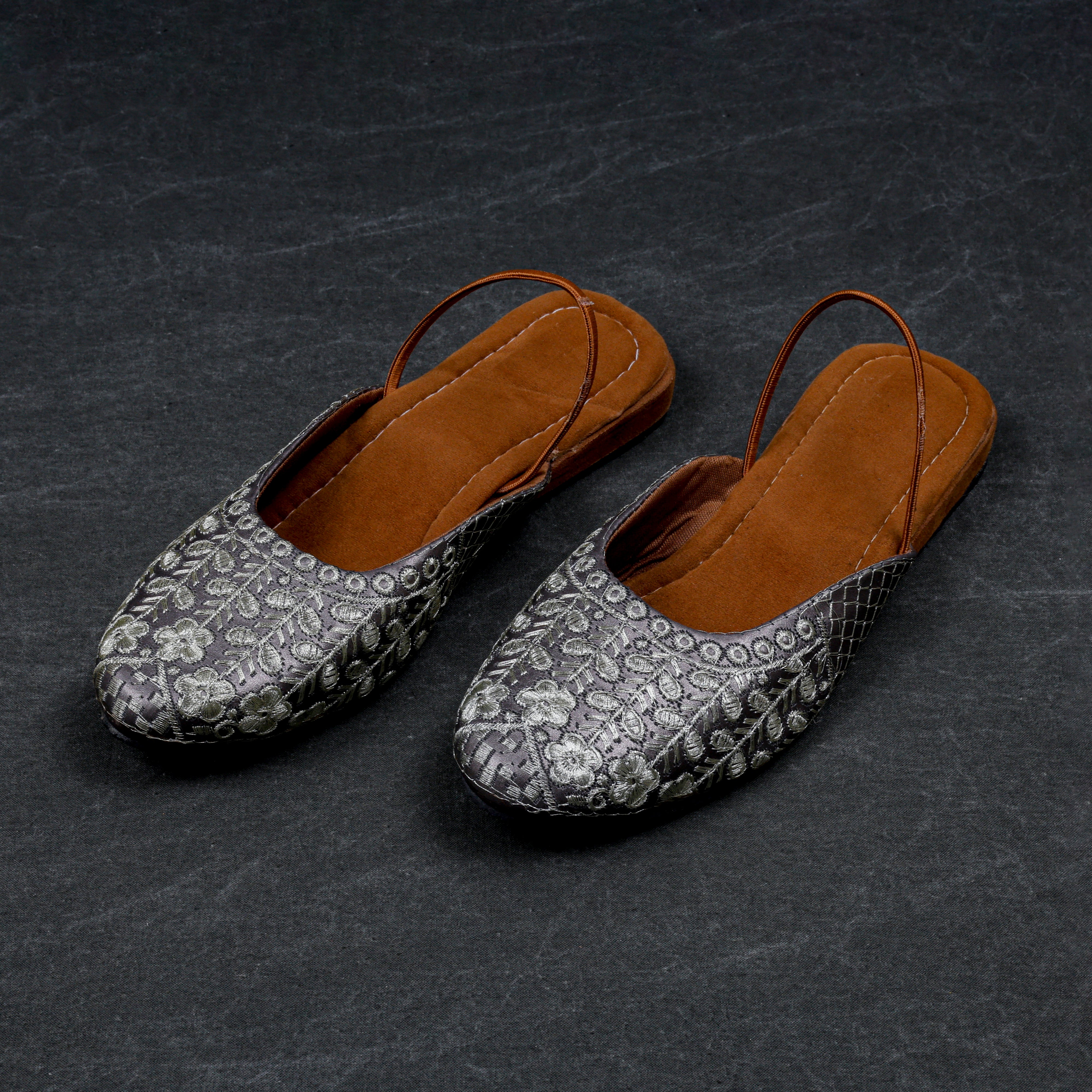 Silver Textured Handcrafted Mule