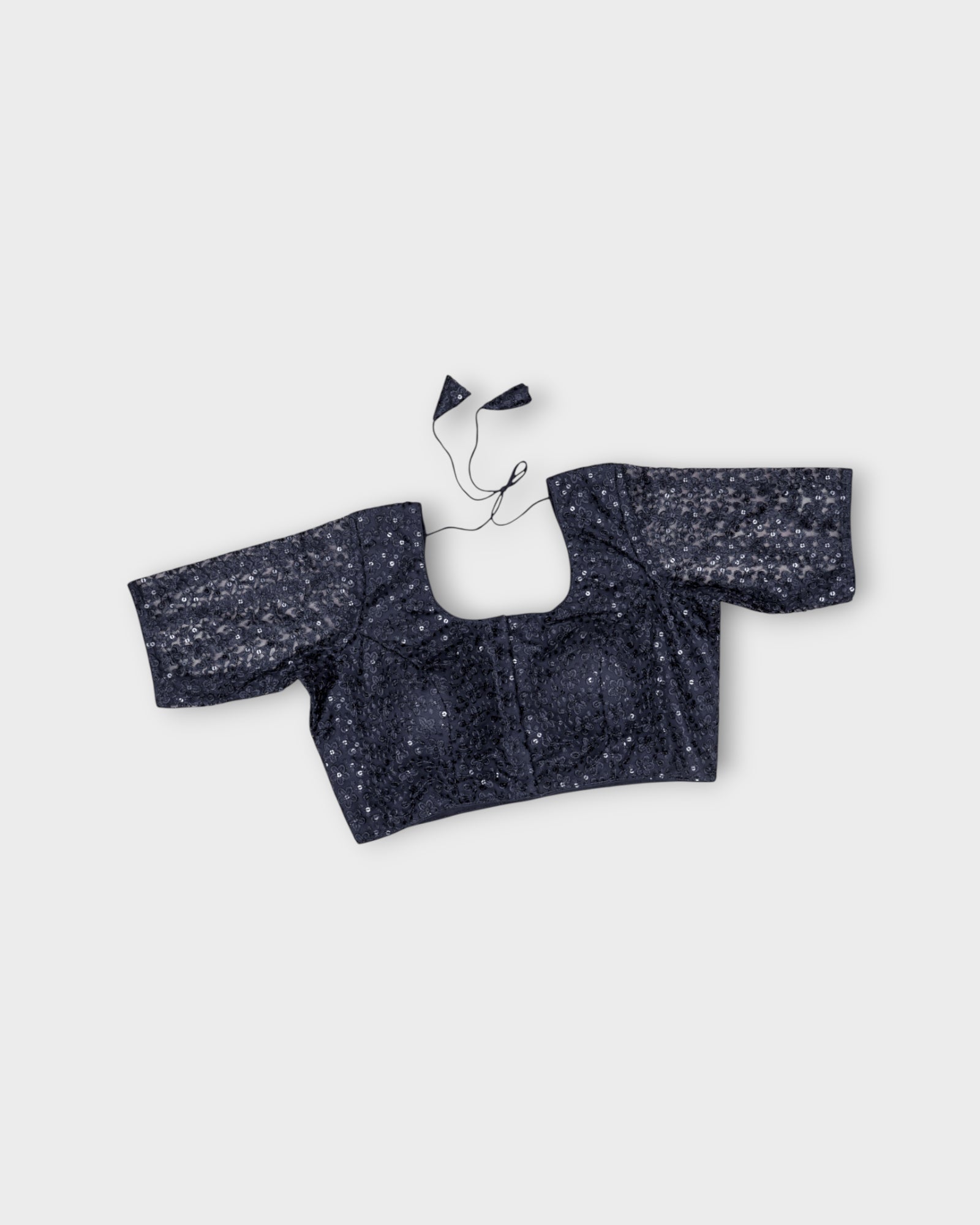 Embroidered Net U Neck Readymade Blouse