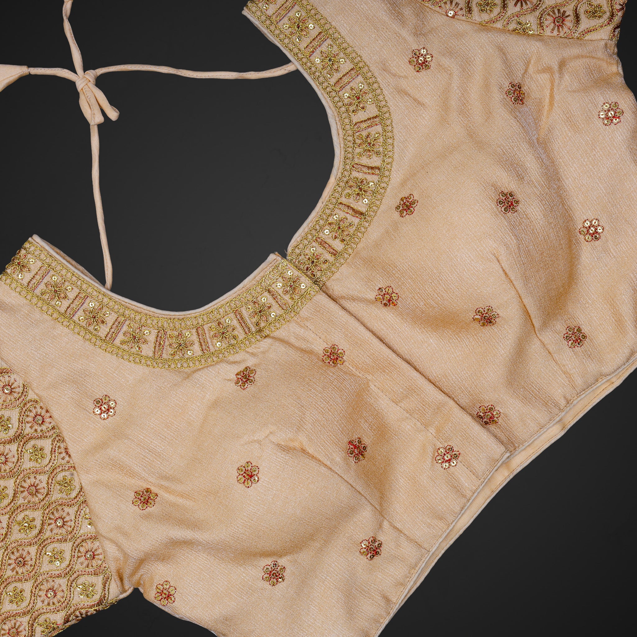 Phantom Silk U Neck Back Detail Readymade Blouse