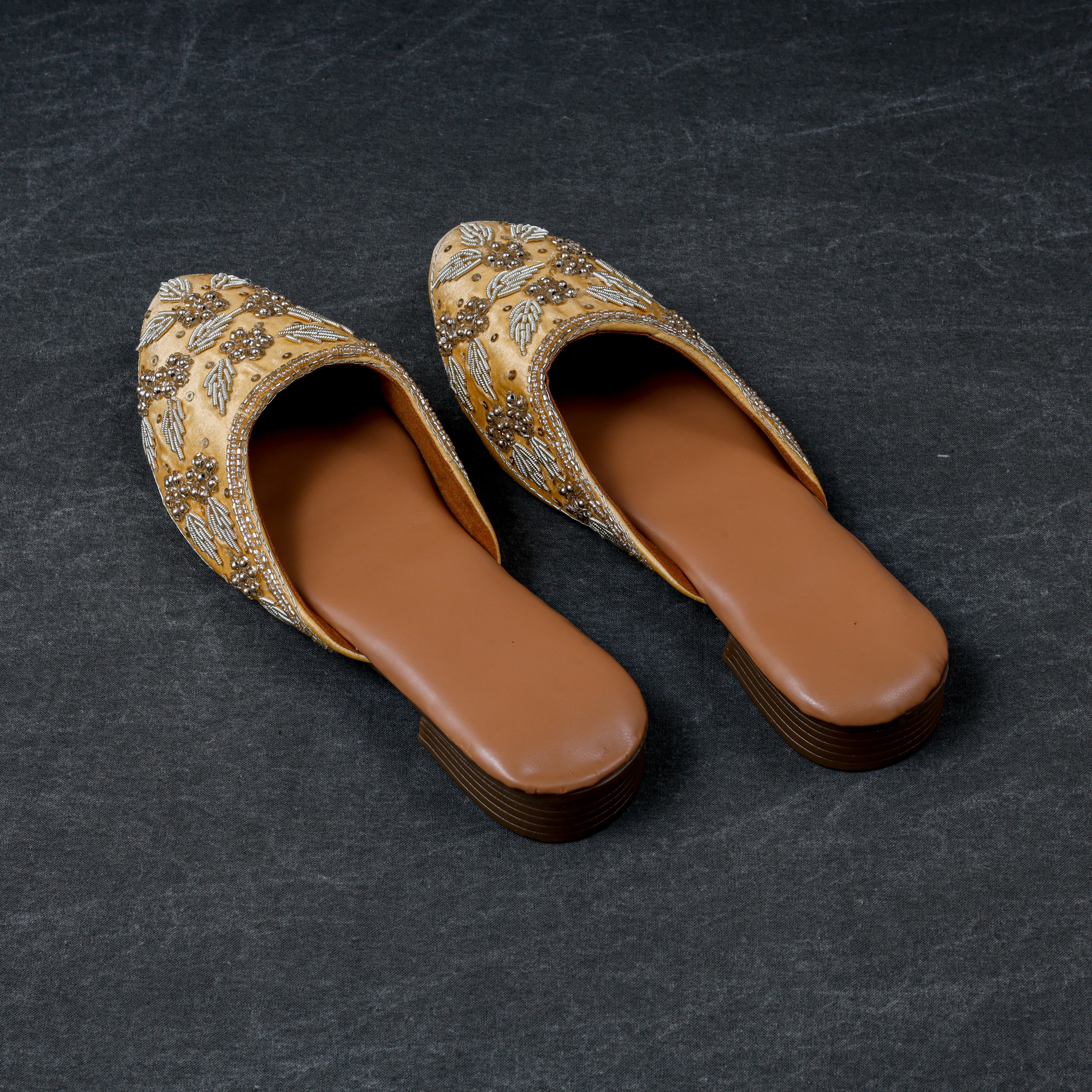 Two Tone Artisan Yellow Mules
