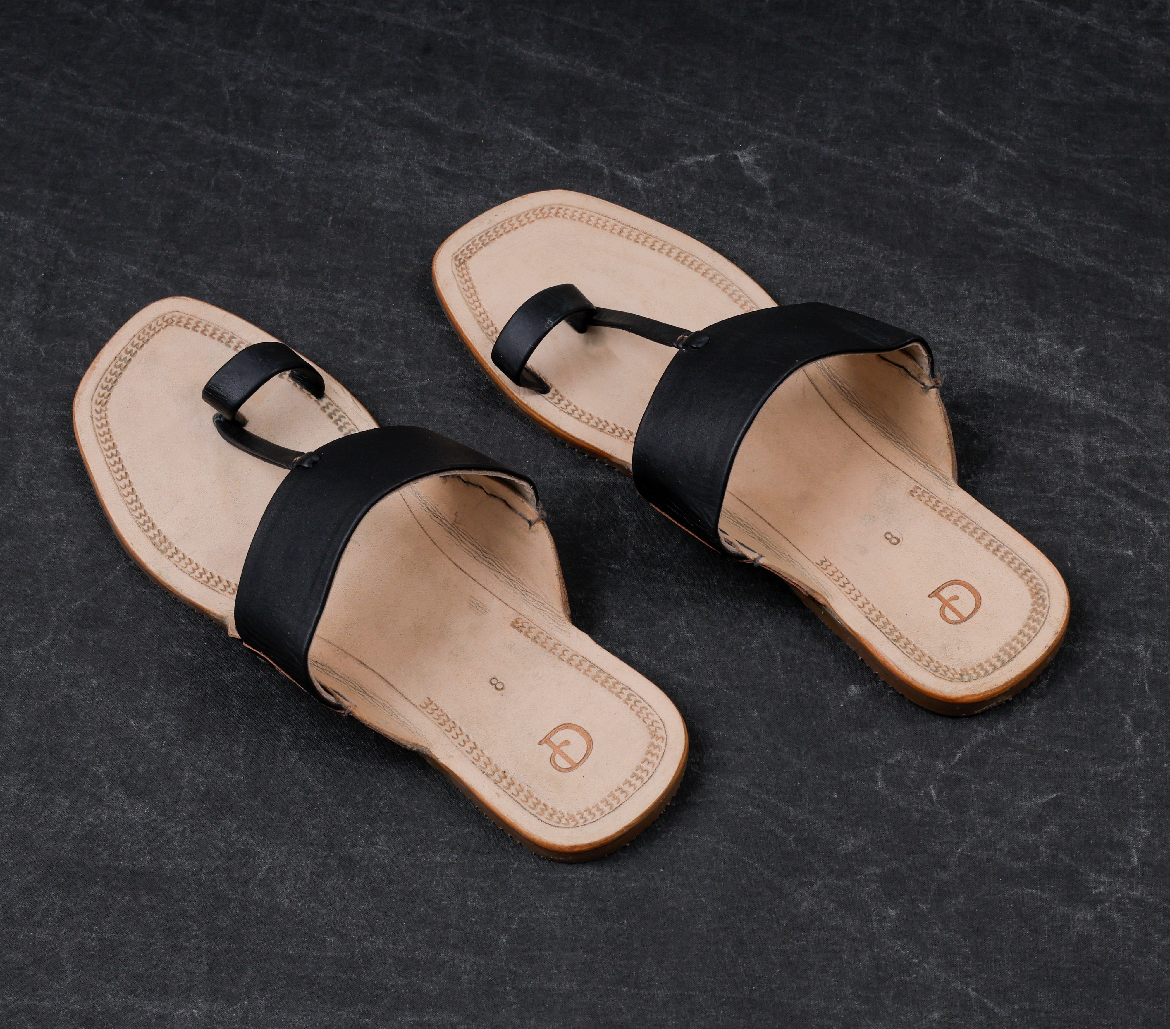Cream Open Toe Artisan Kolhapuri Sandals