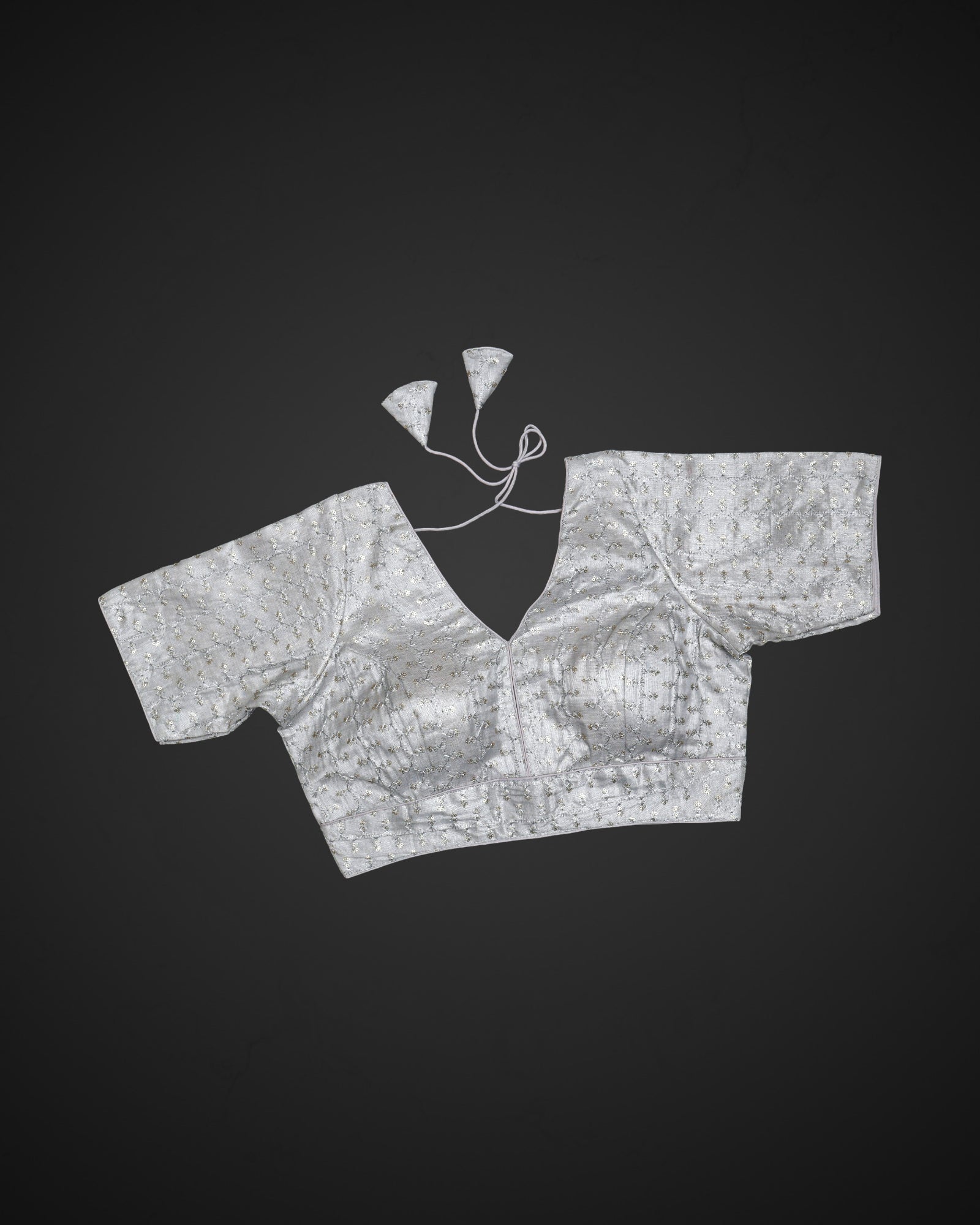 Tissue V Neck Half Sleeve Readymade Blouse