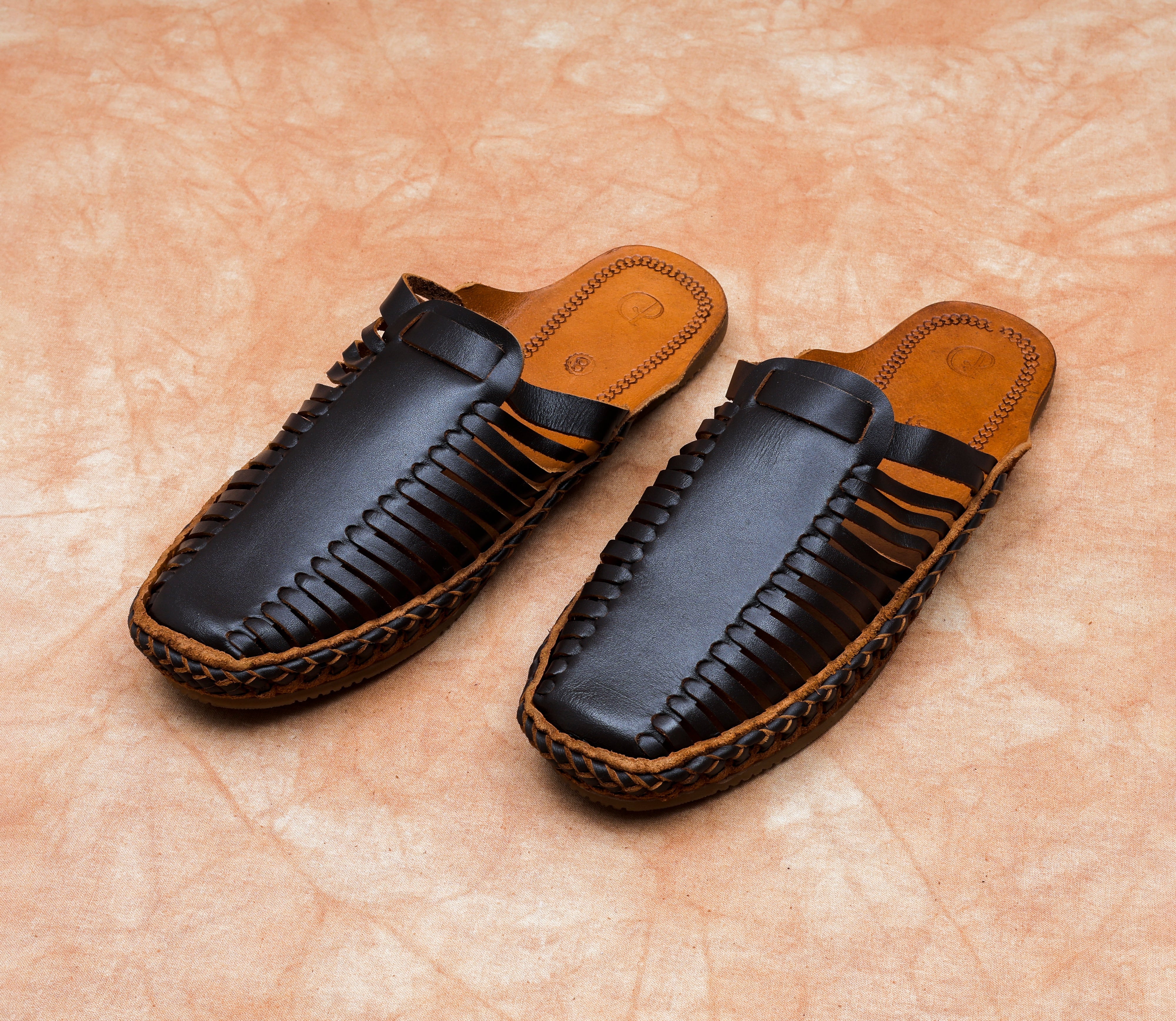 Brown Handcrafted Leather Ethnic Mules