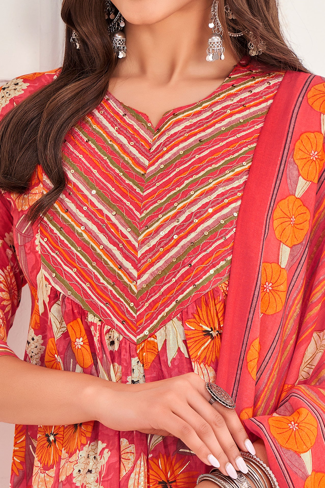 Contemporary Floral Print Kurta