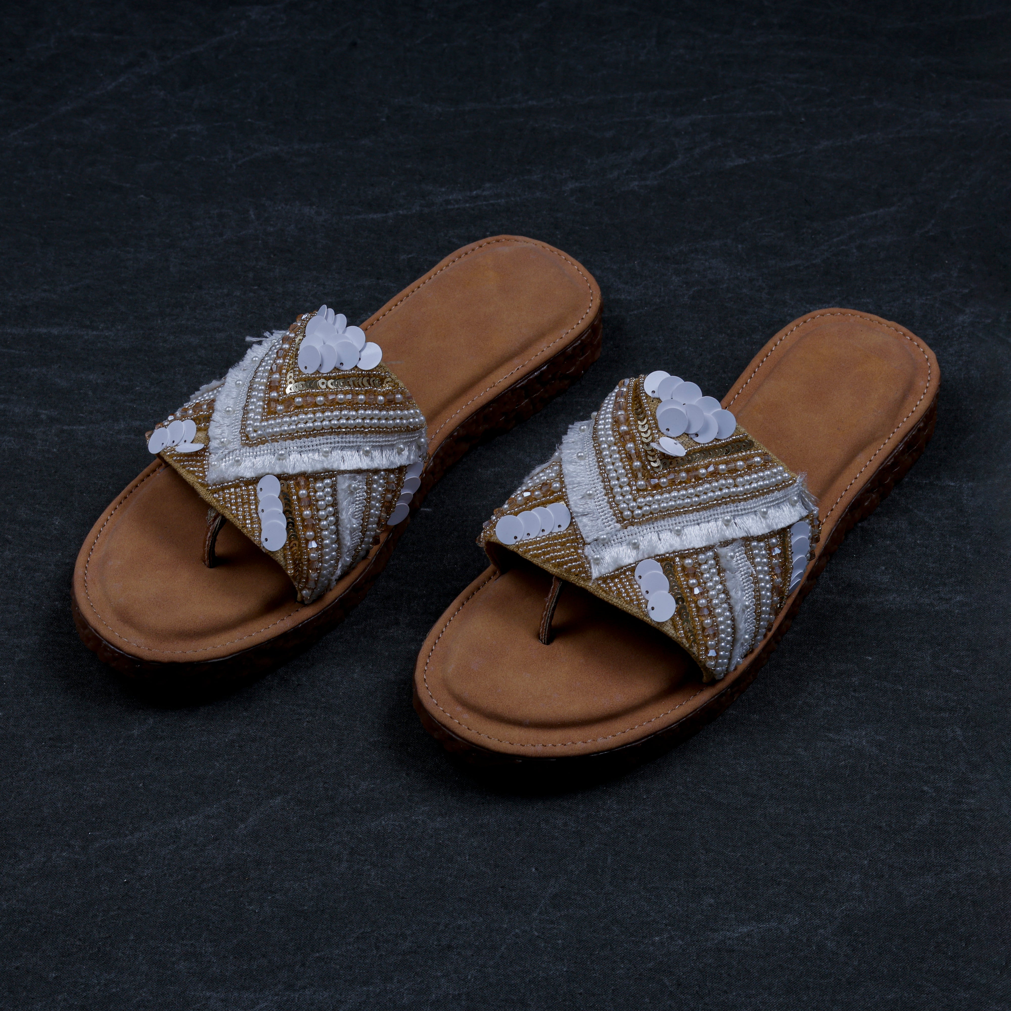Cream Comfortable Foam Padded Flats