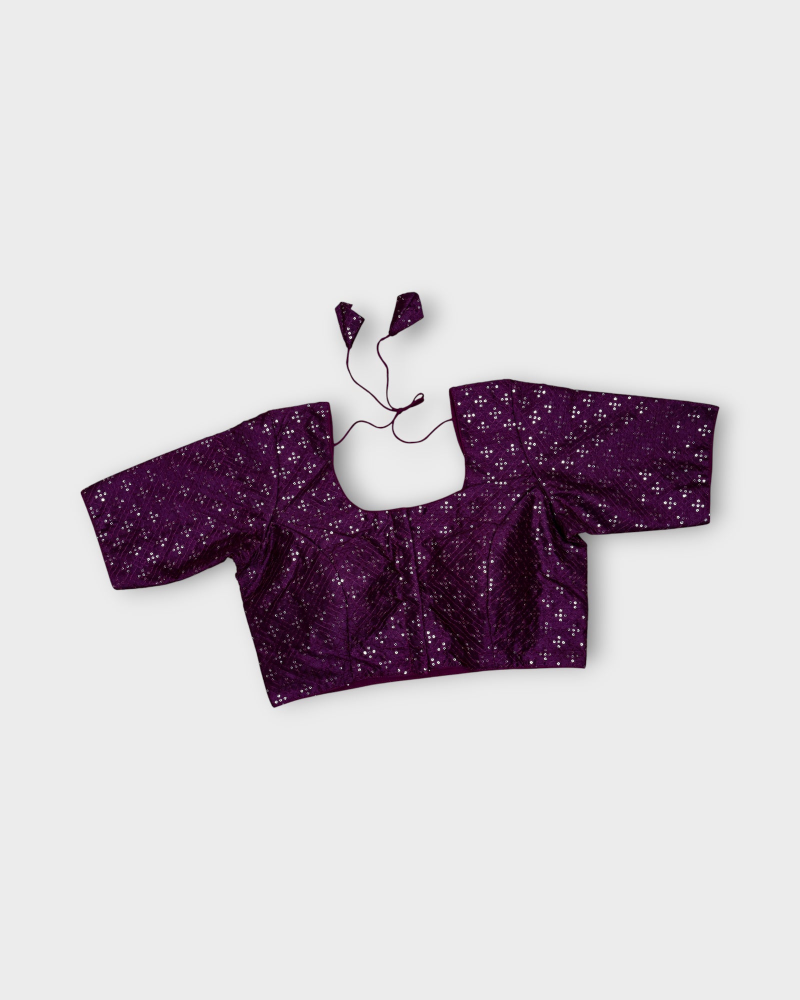 Raw Silk U Neck Deep Back Readymade Blouse