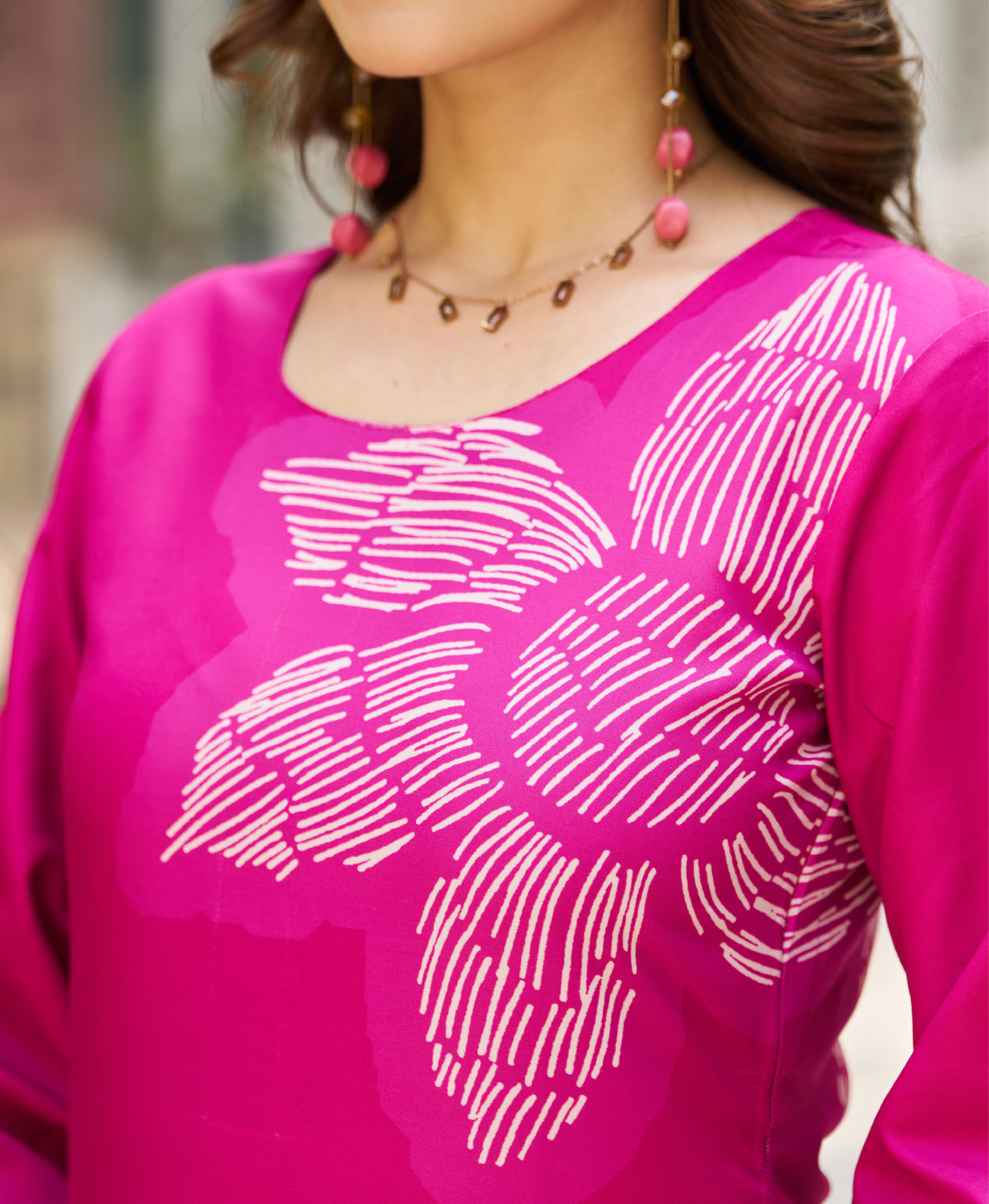 Botanical Print Cotton Kurta