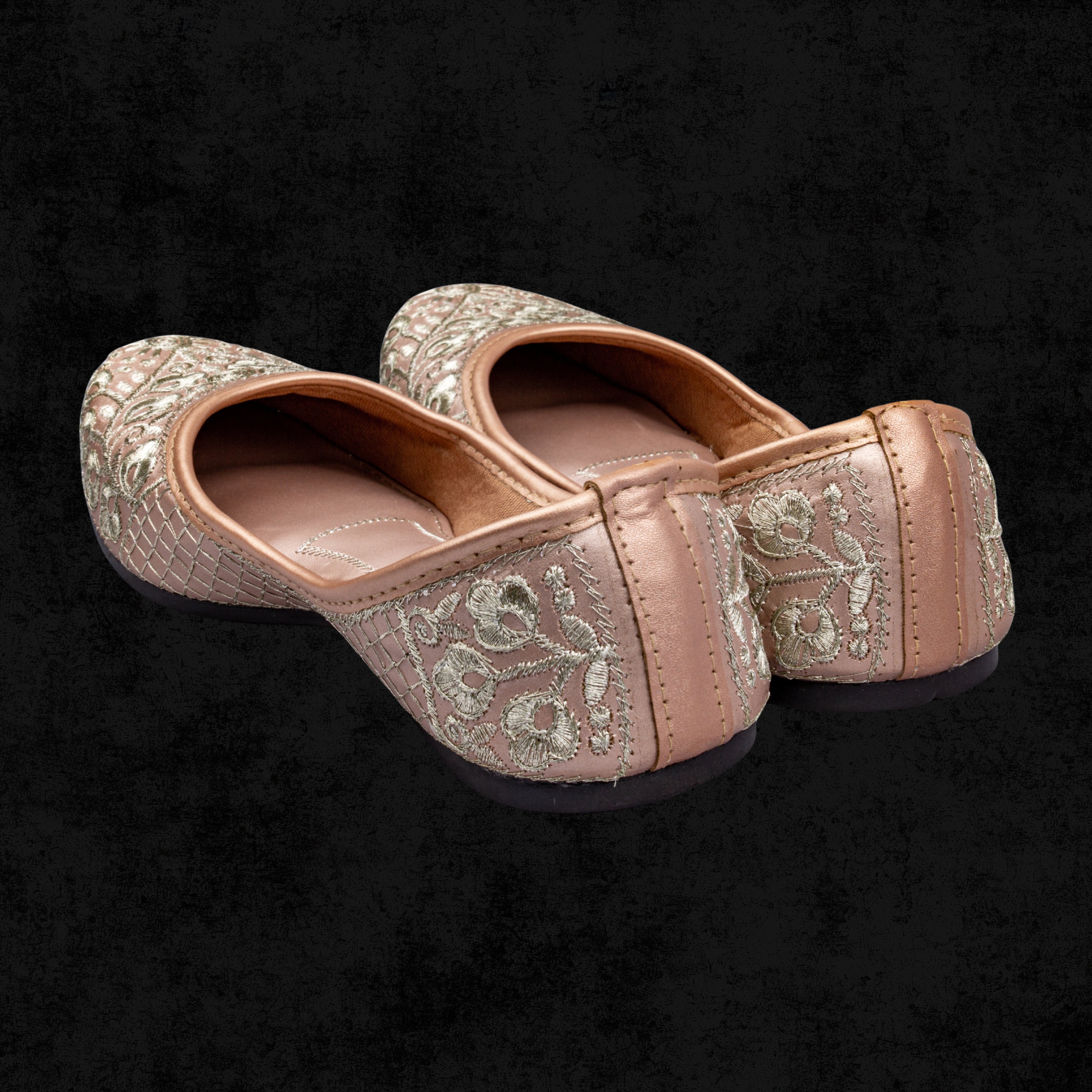 Gold Textured Handmade Ethnic Jutti