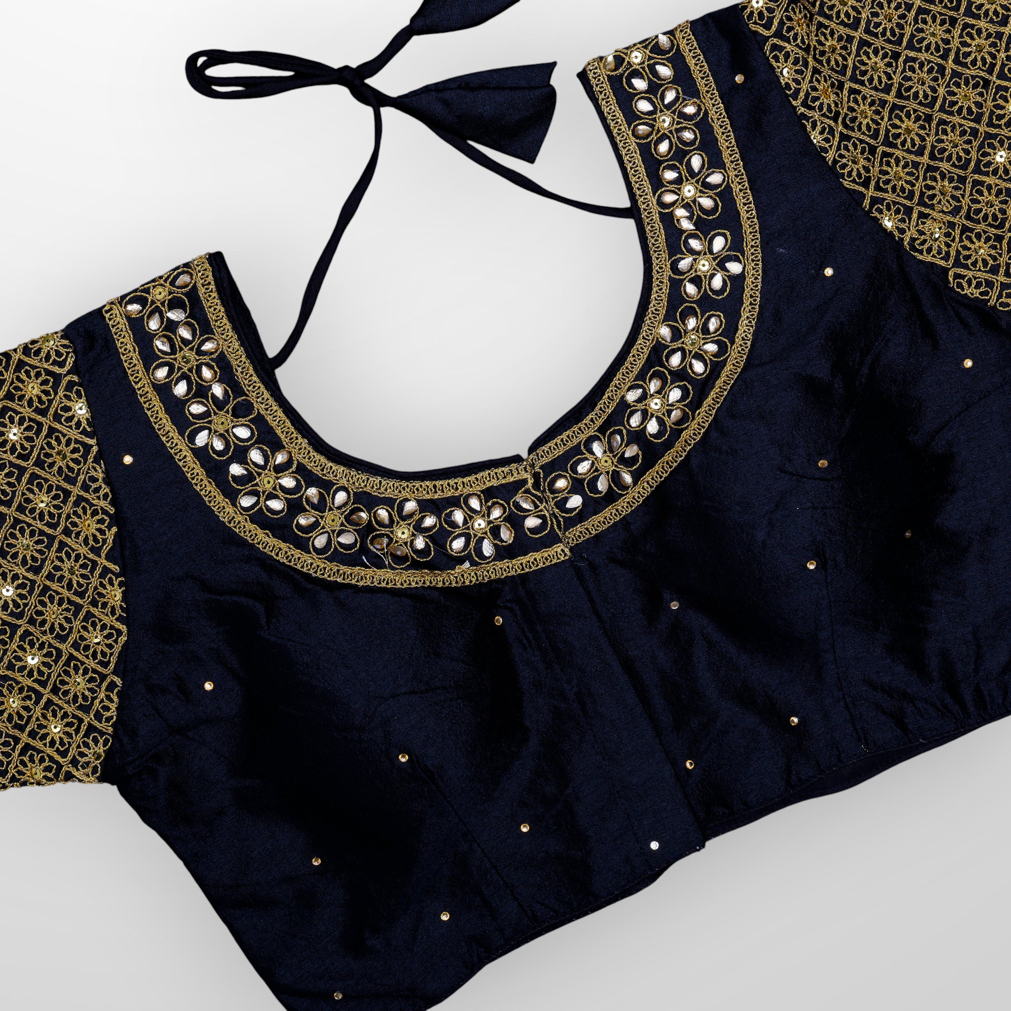 Silk Round Neck Readymade Blouse