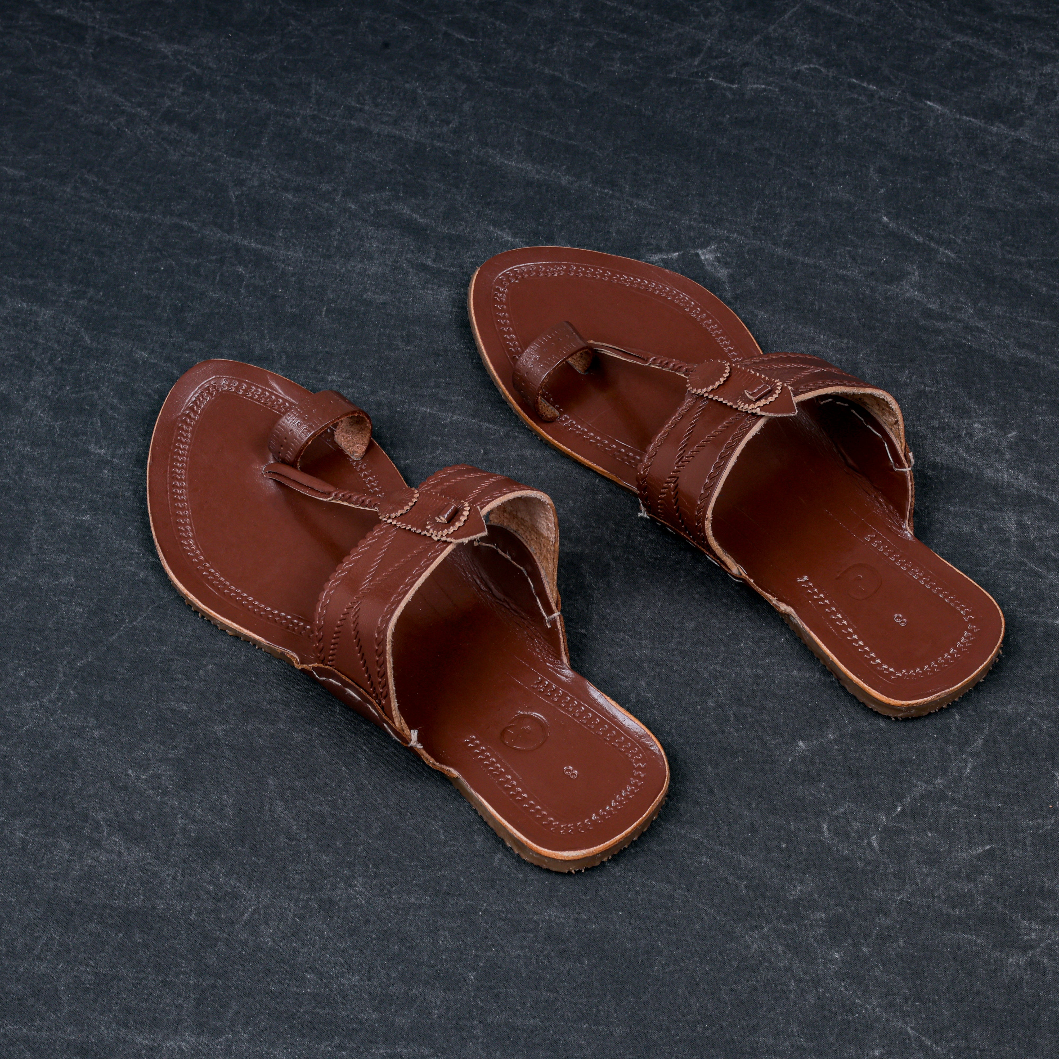 Premium Dark Brown Patent Kolhapuri Chappal