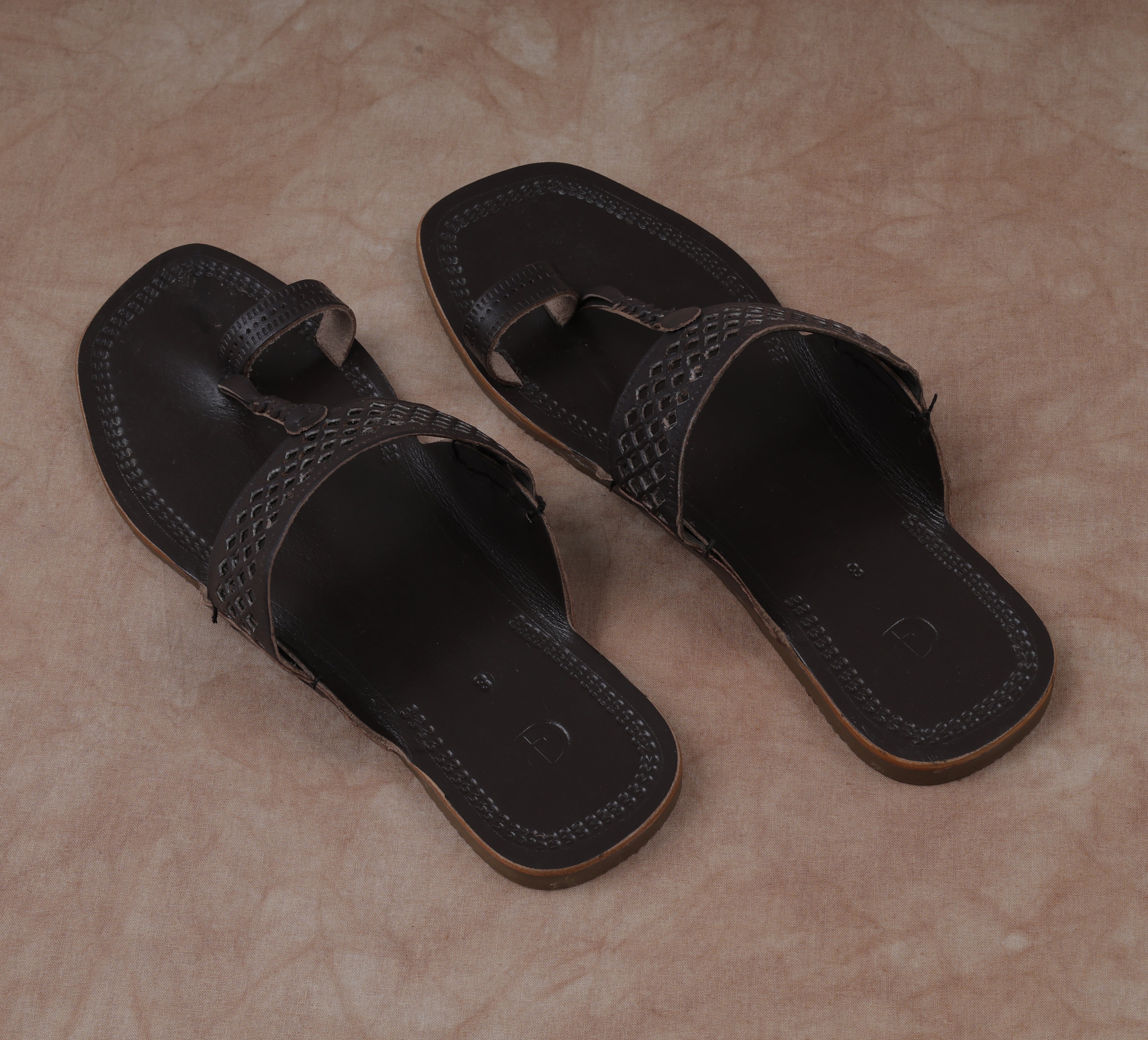 Dark Brown Open Toe Kolhapuri Sandals